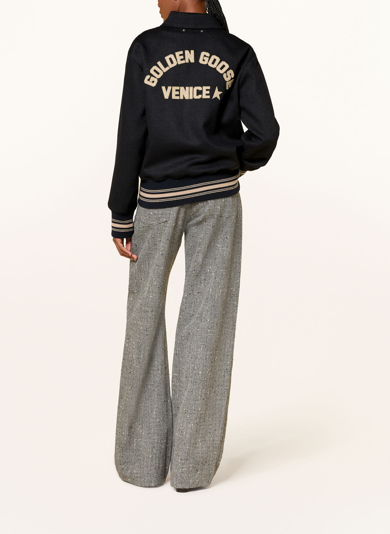 GOLDEN GOOSE Kurtka w stylu college'owym JOURNEY: GRANATOWY / BEŻOWY