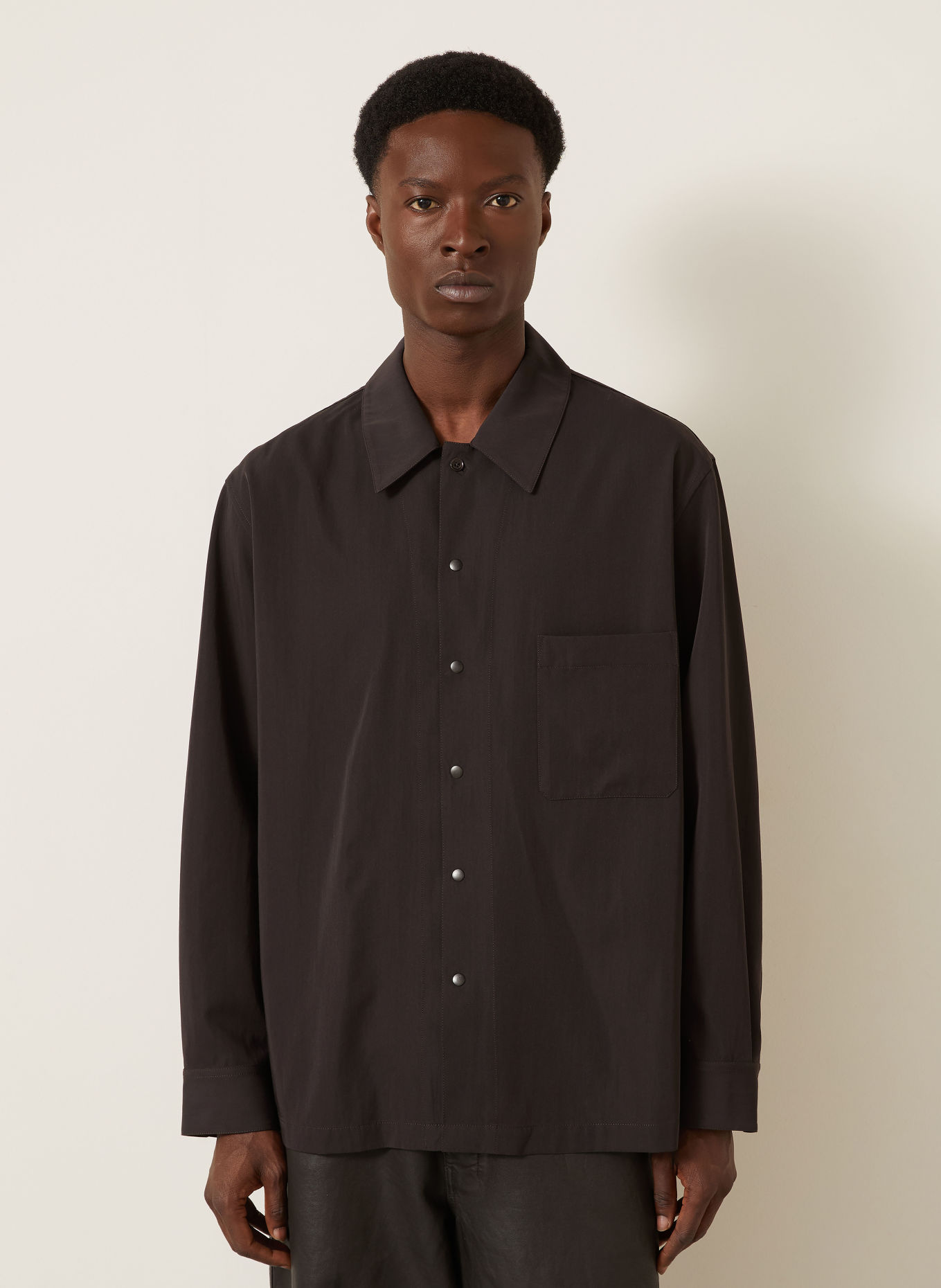 LEMAIRE Comfort Fit Shirt: DARK BROWN