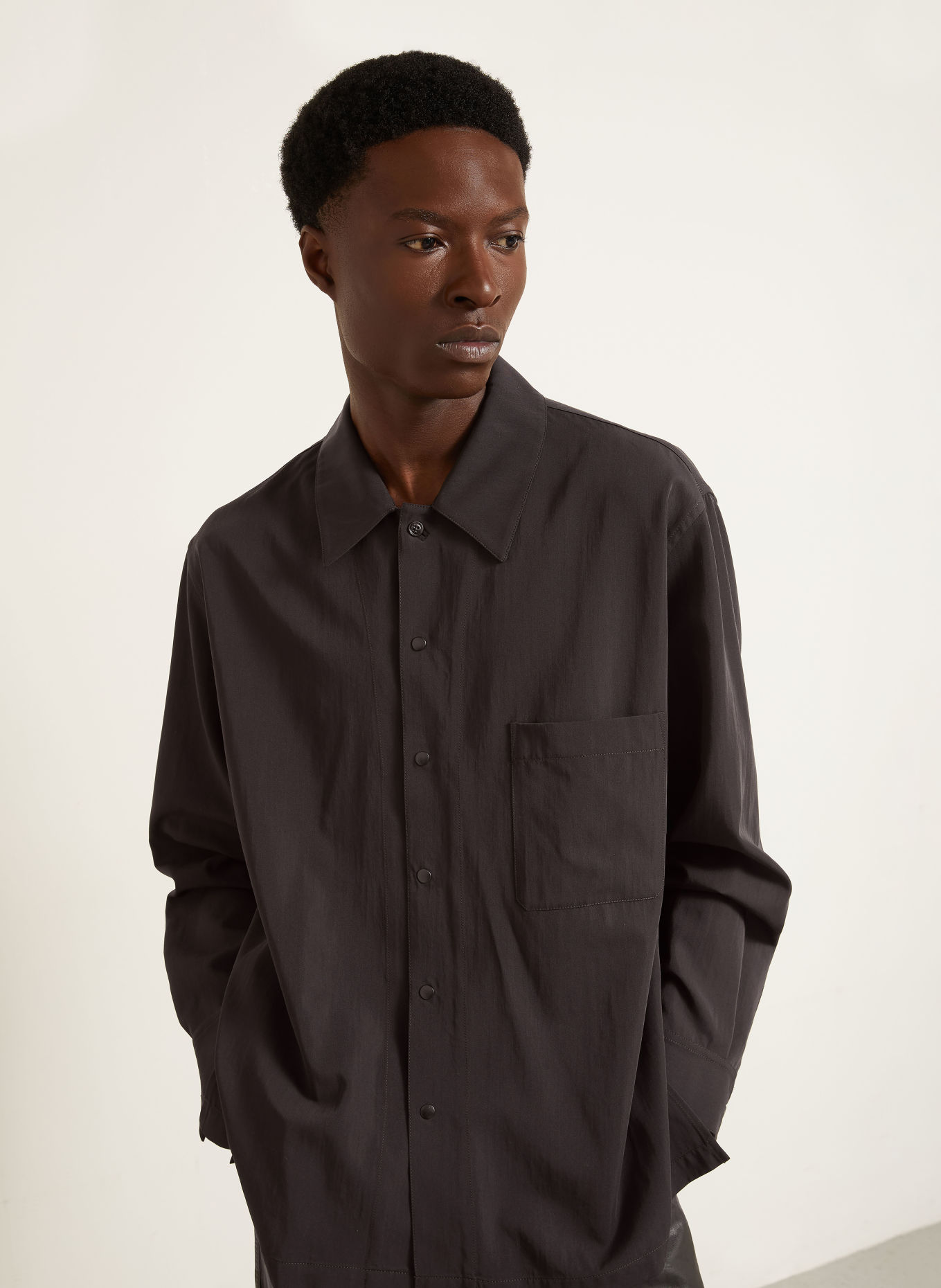 LEMAIRE Comfort Fit Shirt: DARK BROWN