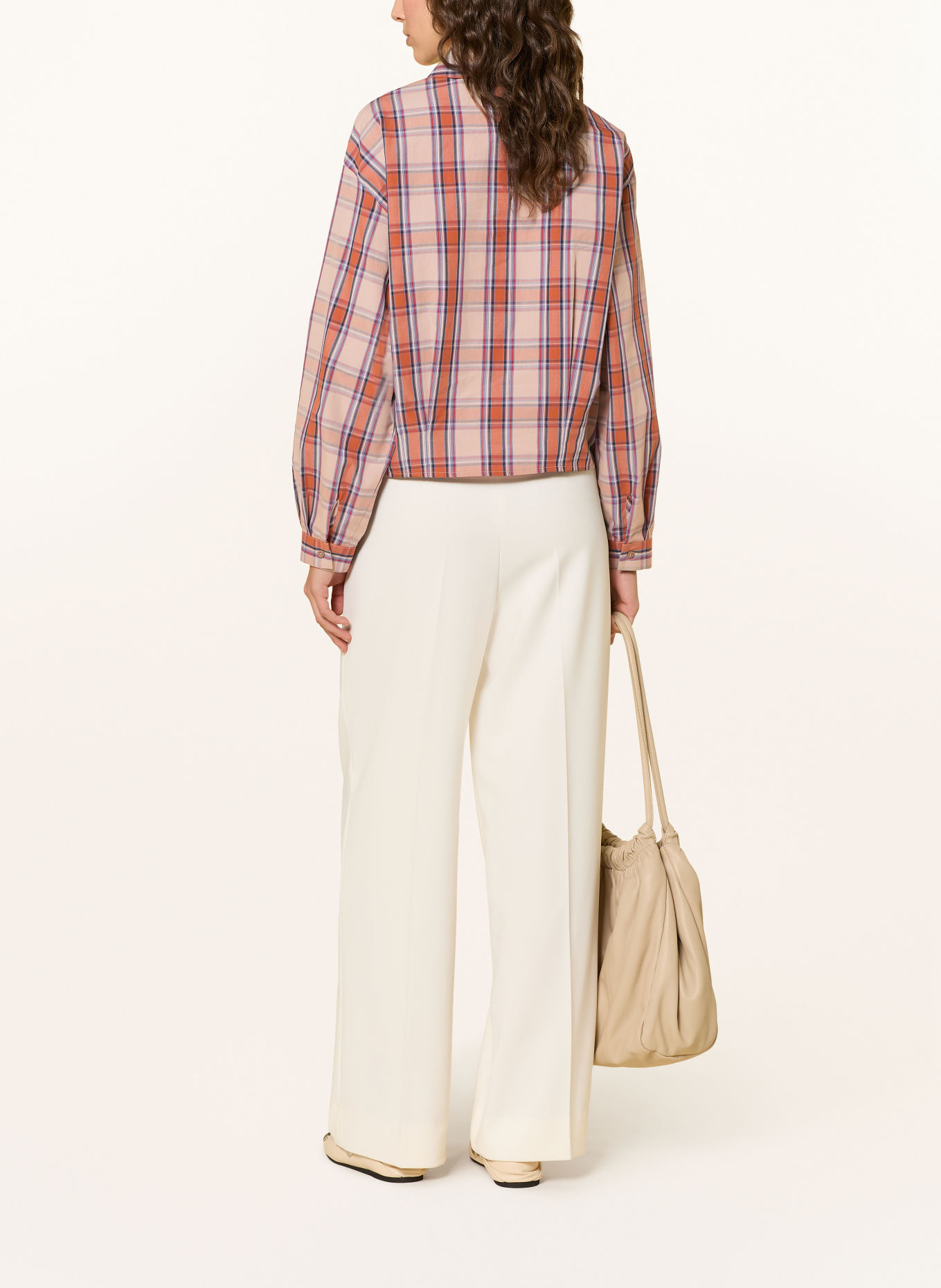 CINQUE Hemdbluse CITERNO: HELLBRAUN / DUNKELROT / DUNKELORANGE