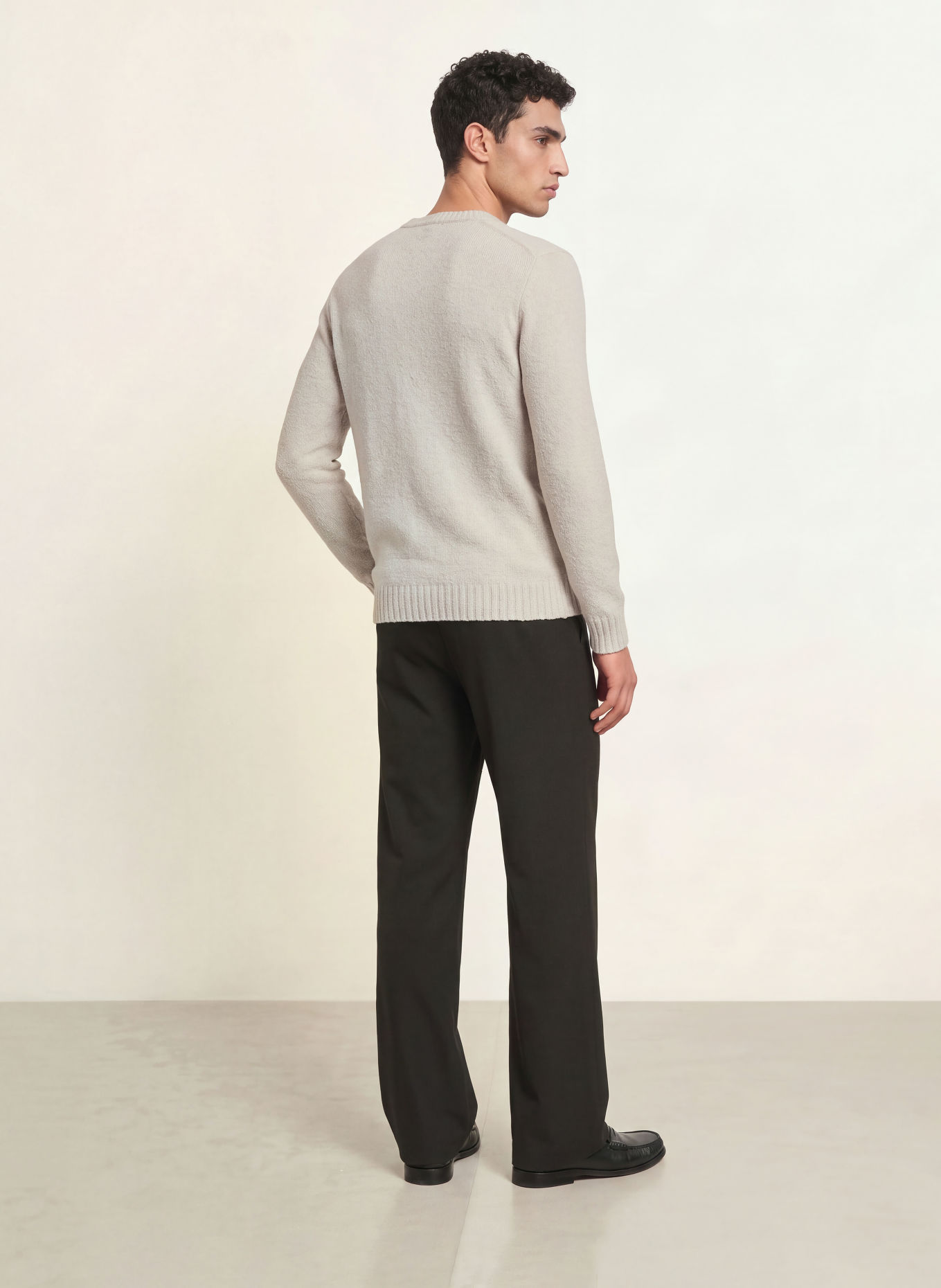 PAUL Bouclé Sweater: LIGHT GRAY