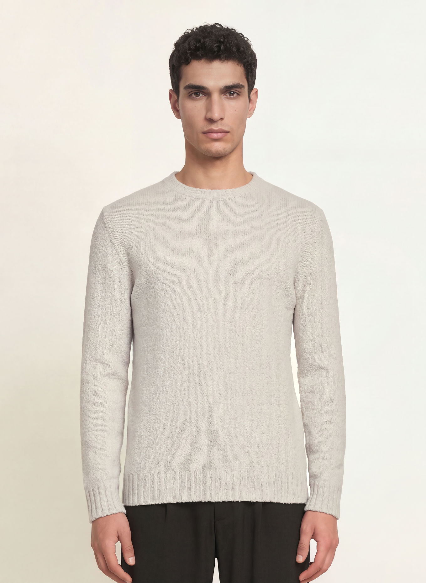PAUL Bouclé Sweater: LIGHT GRAY