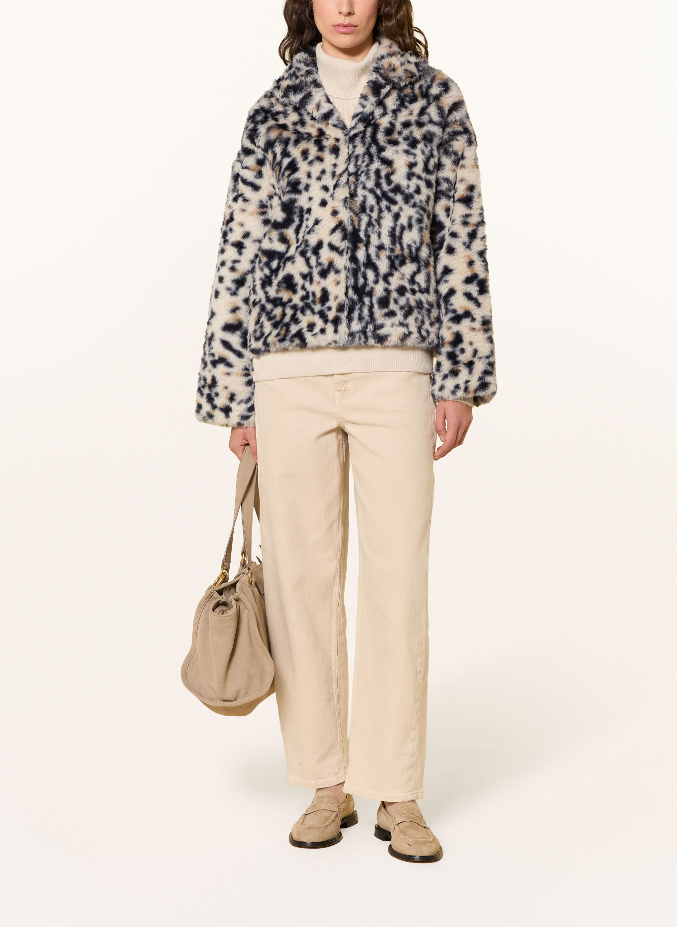 JOOP! JEANS ORISHA Faux Fur Jacket: ECRU / BEIGE / BLACK