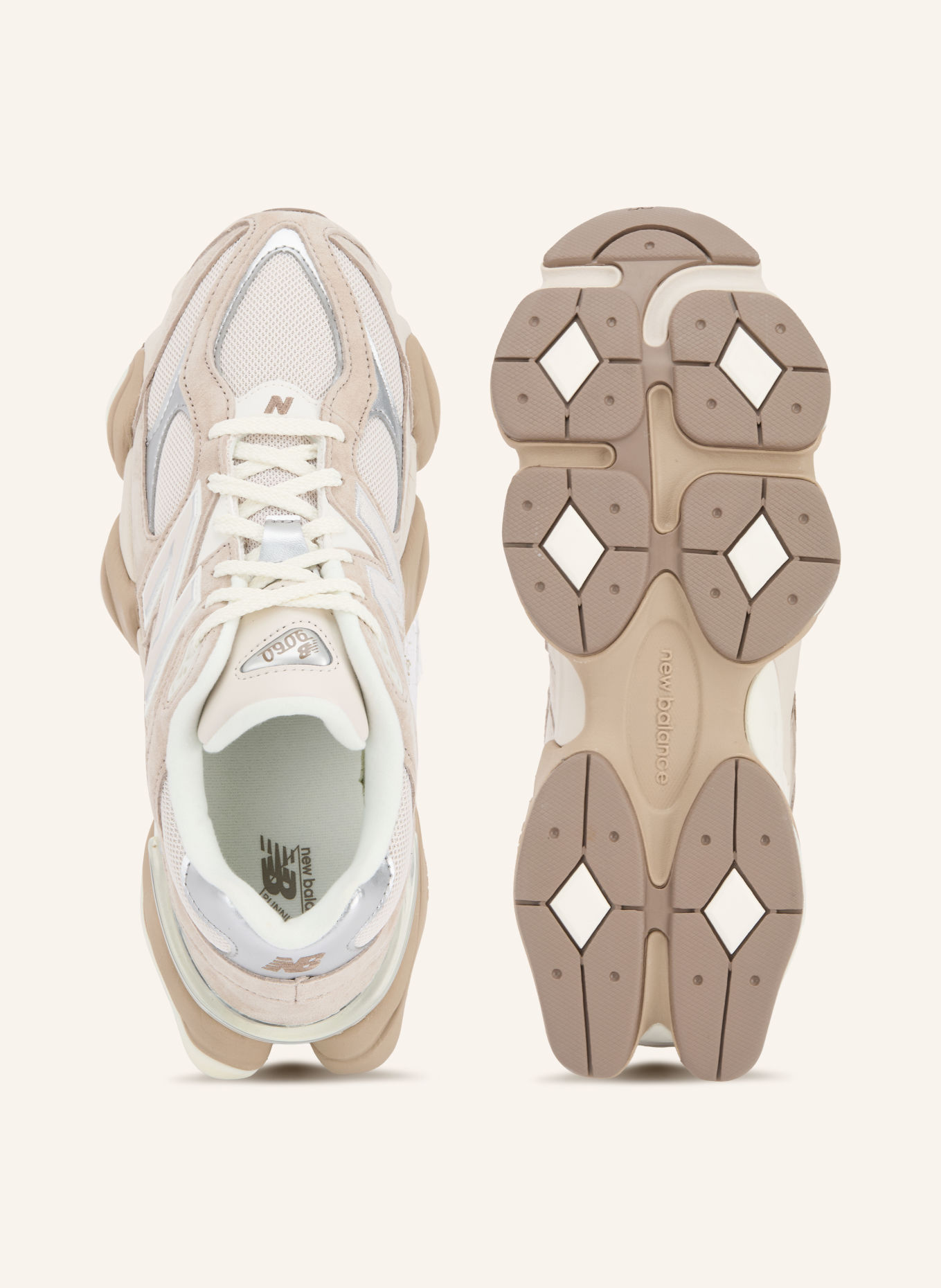 new balance Sneakers 9060: BEIGE / ZILVER / LICHTGRIJS