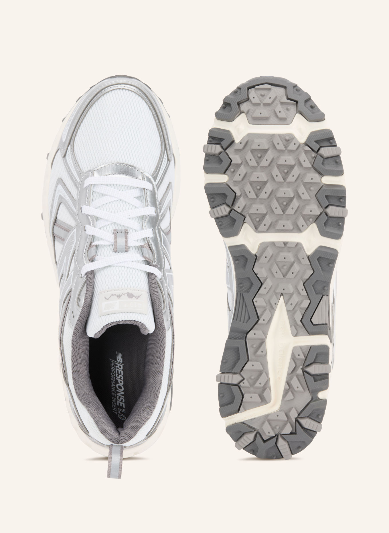 new balance Sneaker MT410V5: WEISS / SILBER / DUNKELGRAU