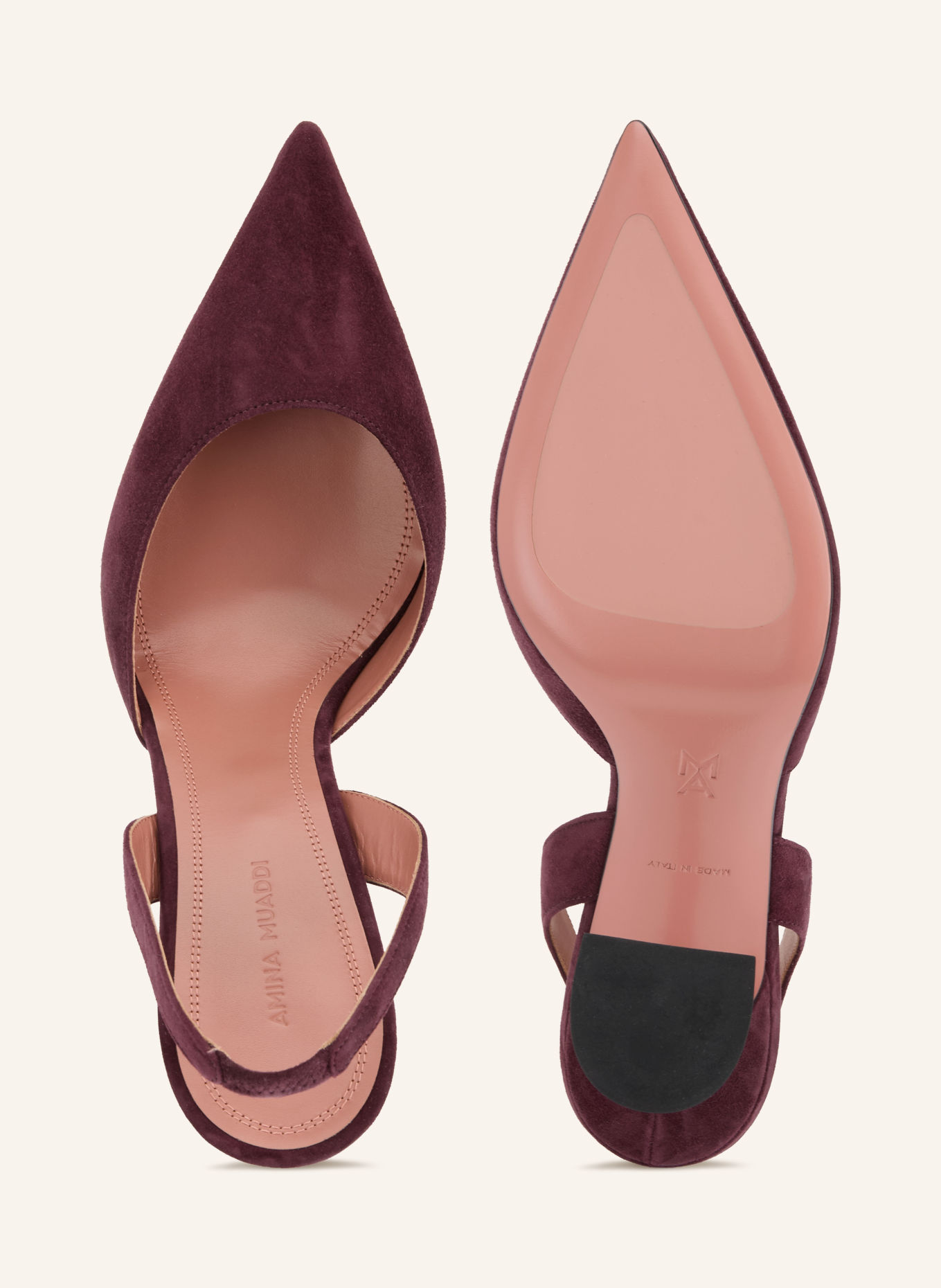 AMINA MUADDI Czółenka typu slingback HOLLI: CIEMNOCZERWONY