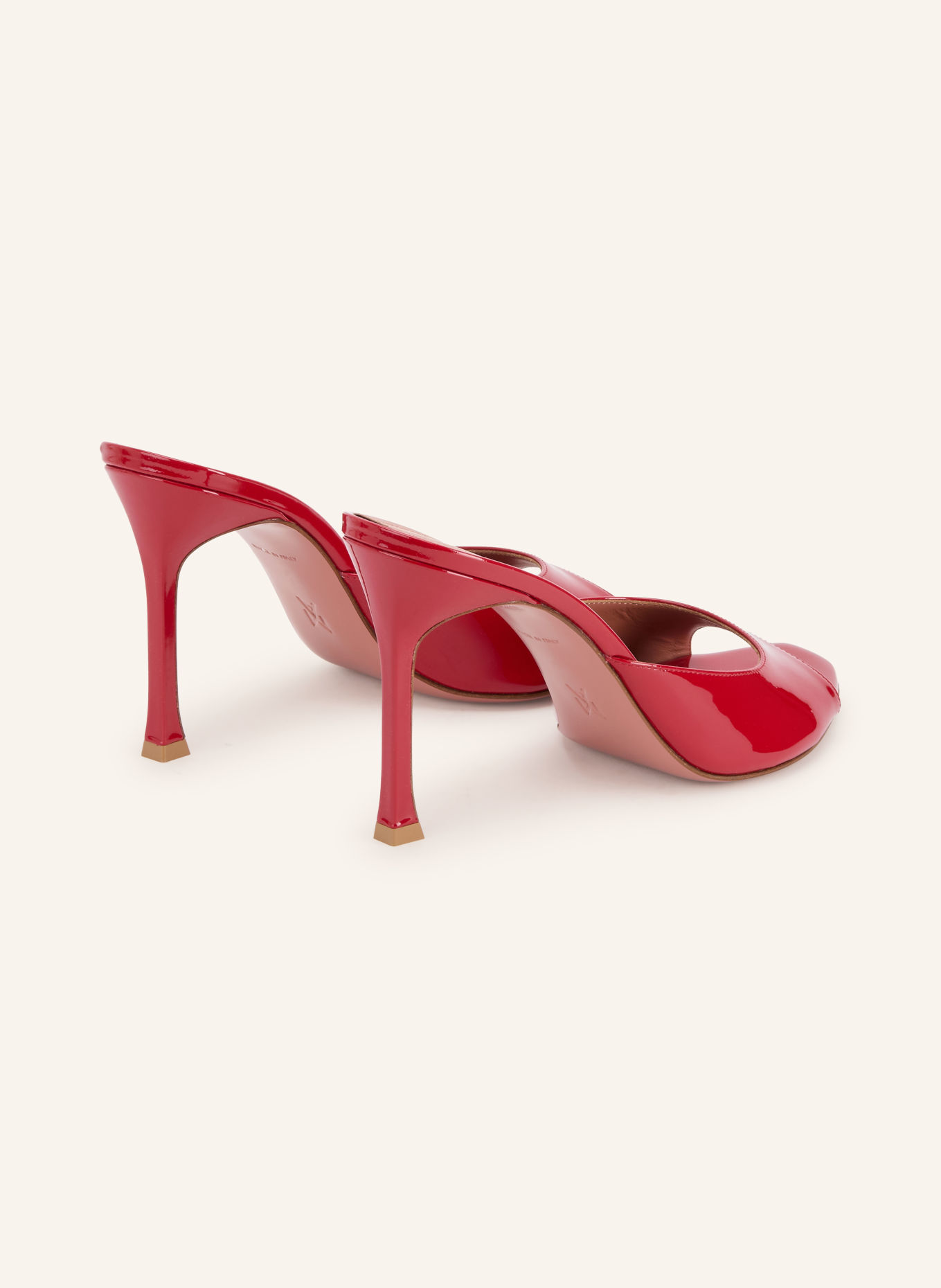 AMINA MUADDI ALEXA Patent leather mules: RED