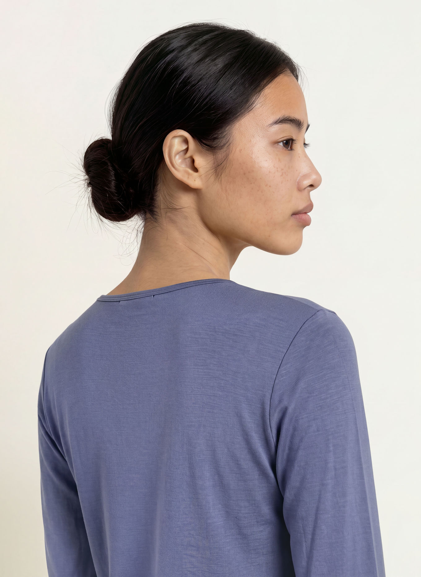 ESSENZA JULOT Solid-Color Pajama Shirt: BLUE