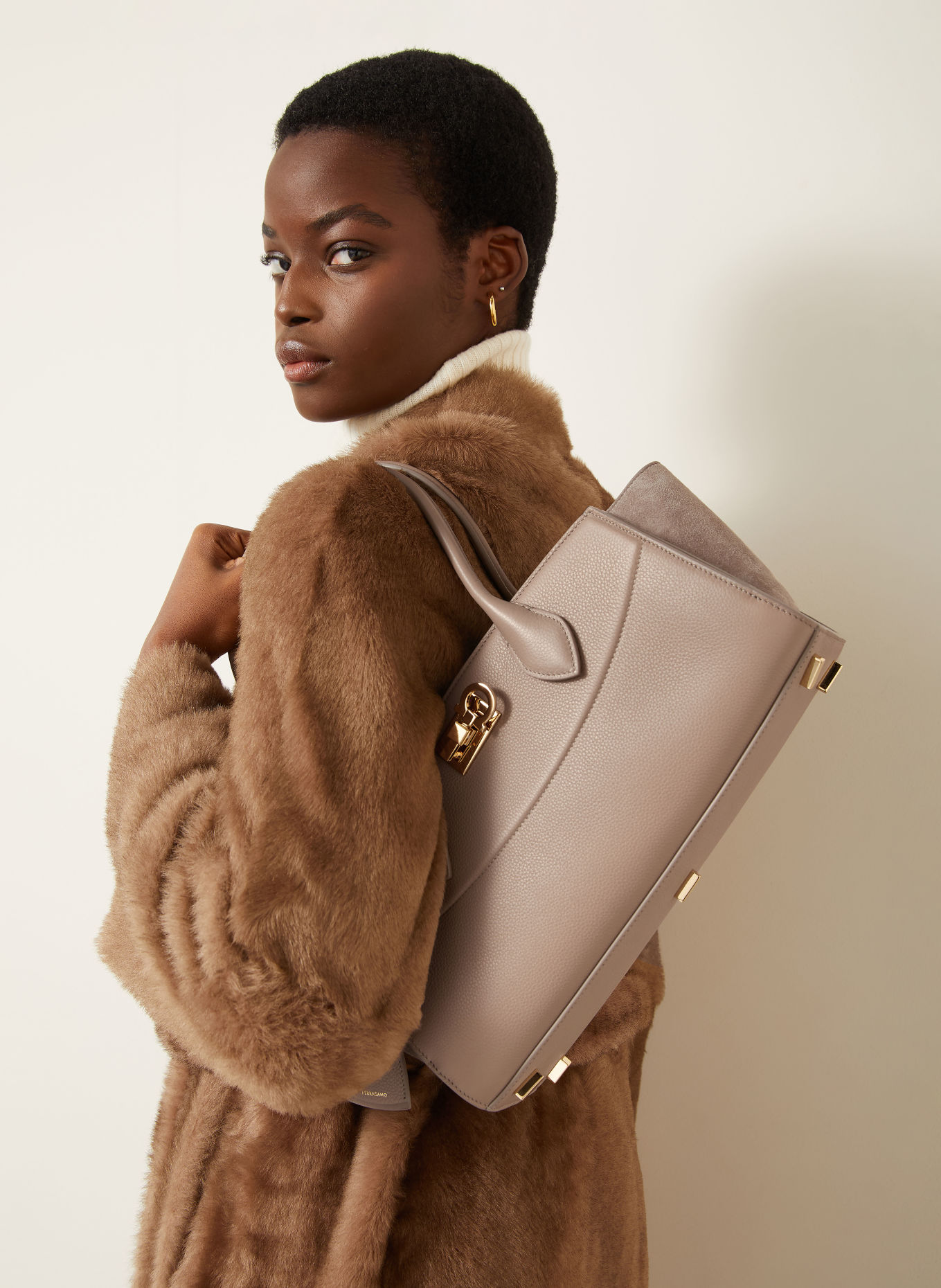 FERRAGAMO THE NEW STUDIO SOFT Handbag: TAUPE