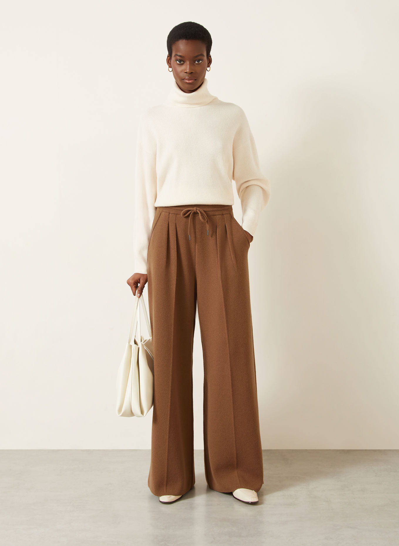 Max Mara Strickhose FUNALE mit Cashmere: BRAUN