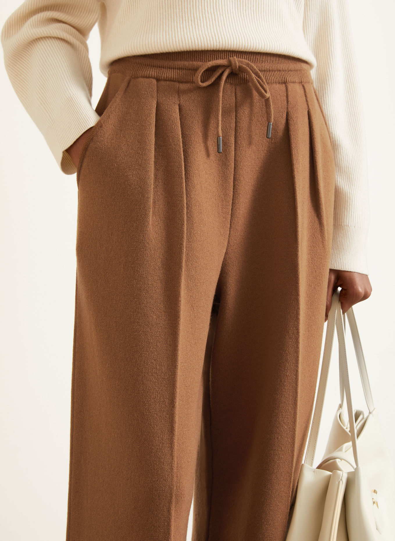 Max Mara Strickhose FUNALE mit Cashmere: BRAUN