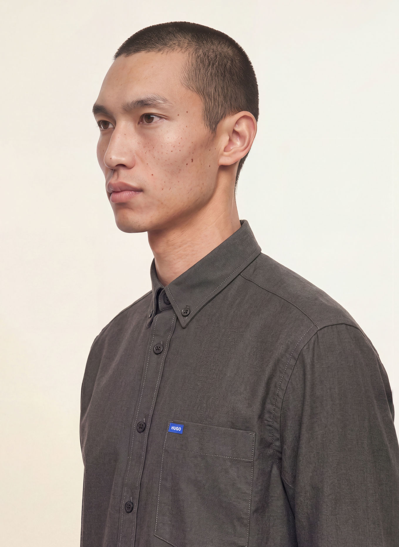 HUGO EBALTO Comfort Fit Shirt: DARK GRAY