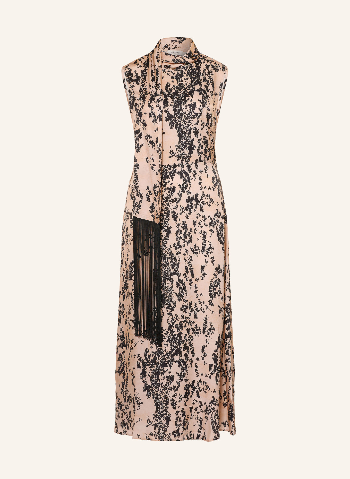 ottod'ame Schluppenkleid: HELLBRAUN / SCHWARZ