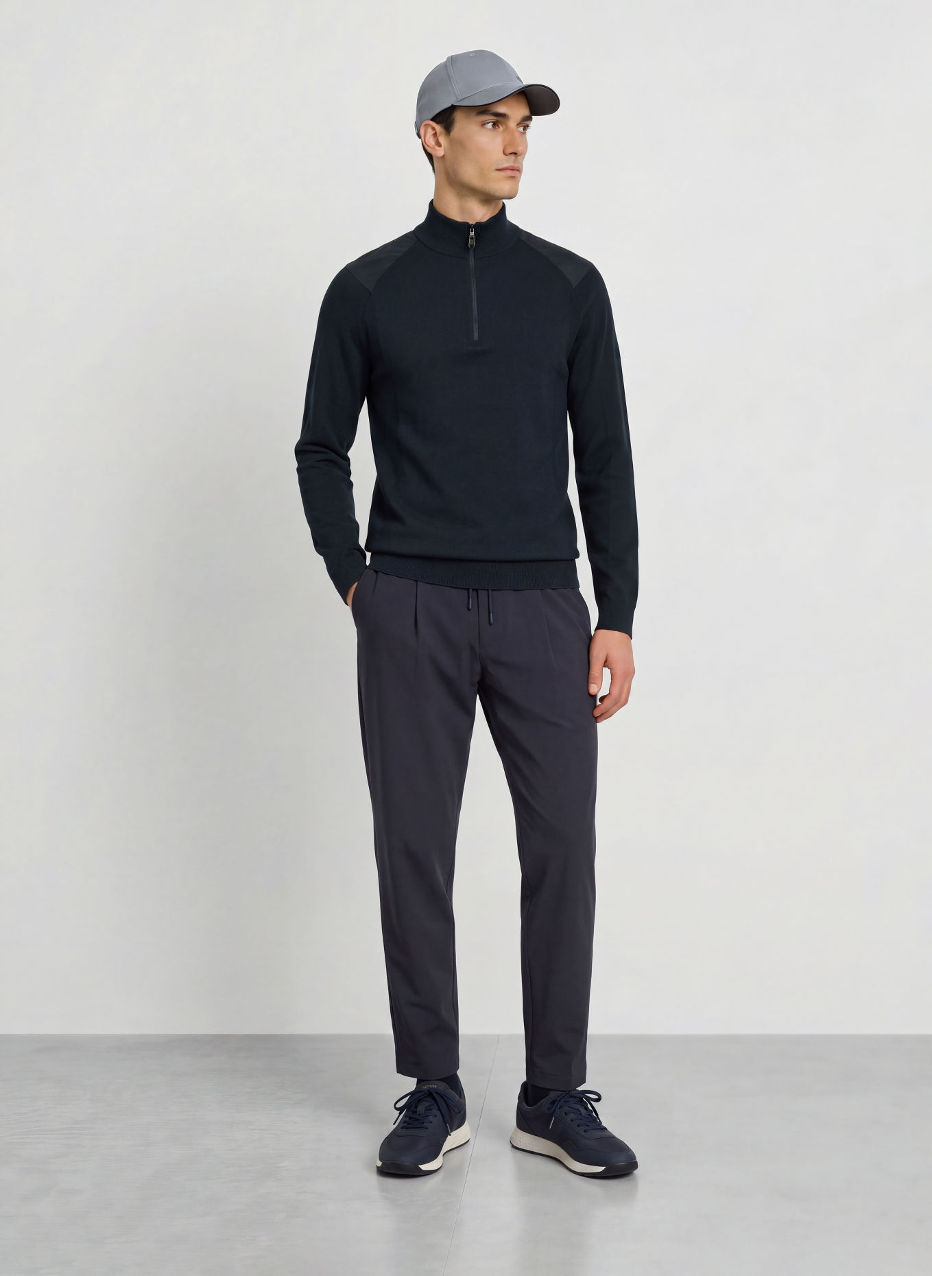 BOSS Half-zip sweater RANK: DARK BLUE