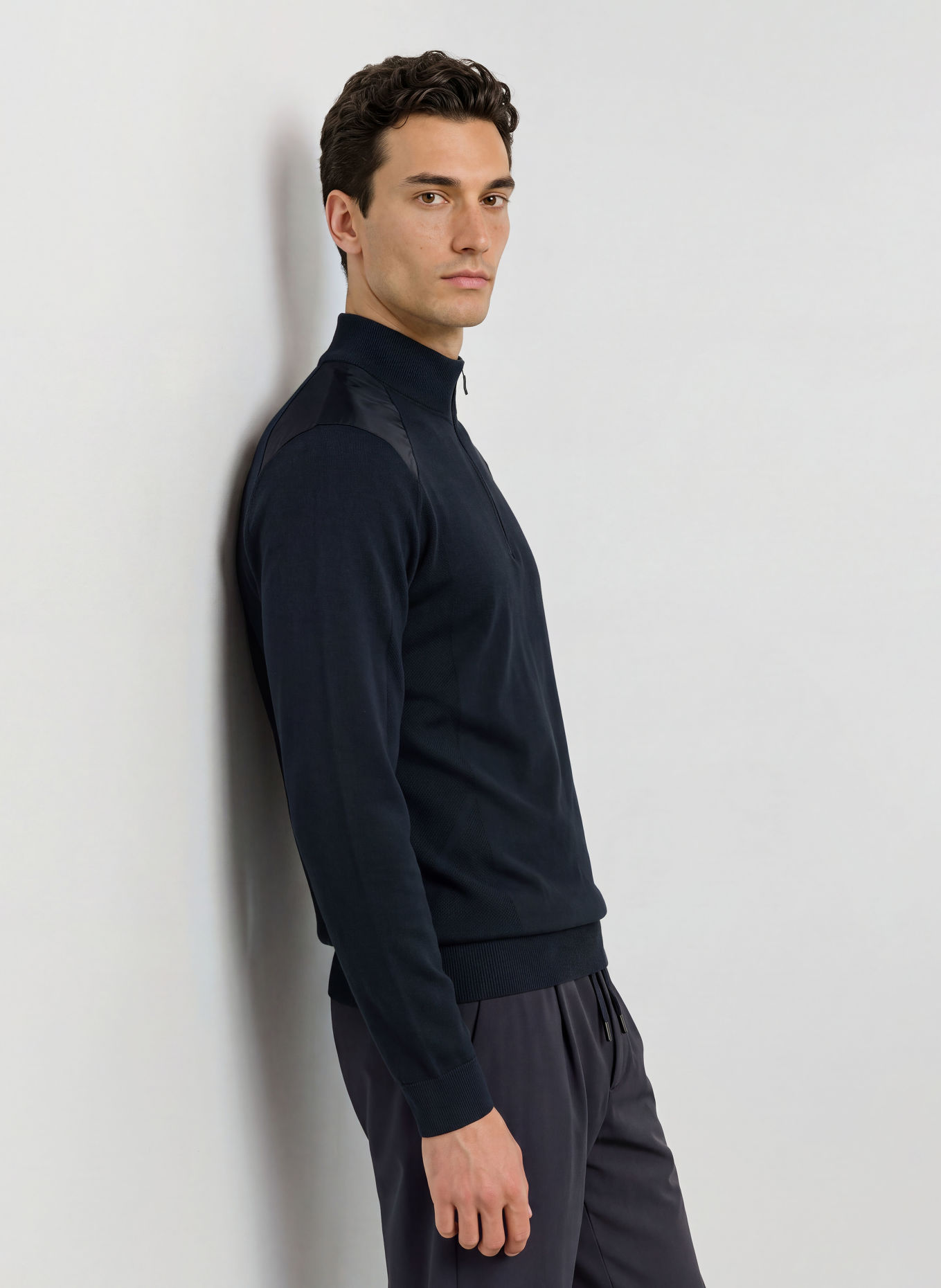 BOSS Half-zip sweater RANK: DARK BLUE