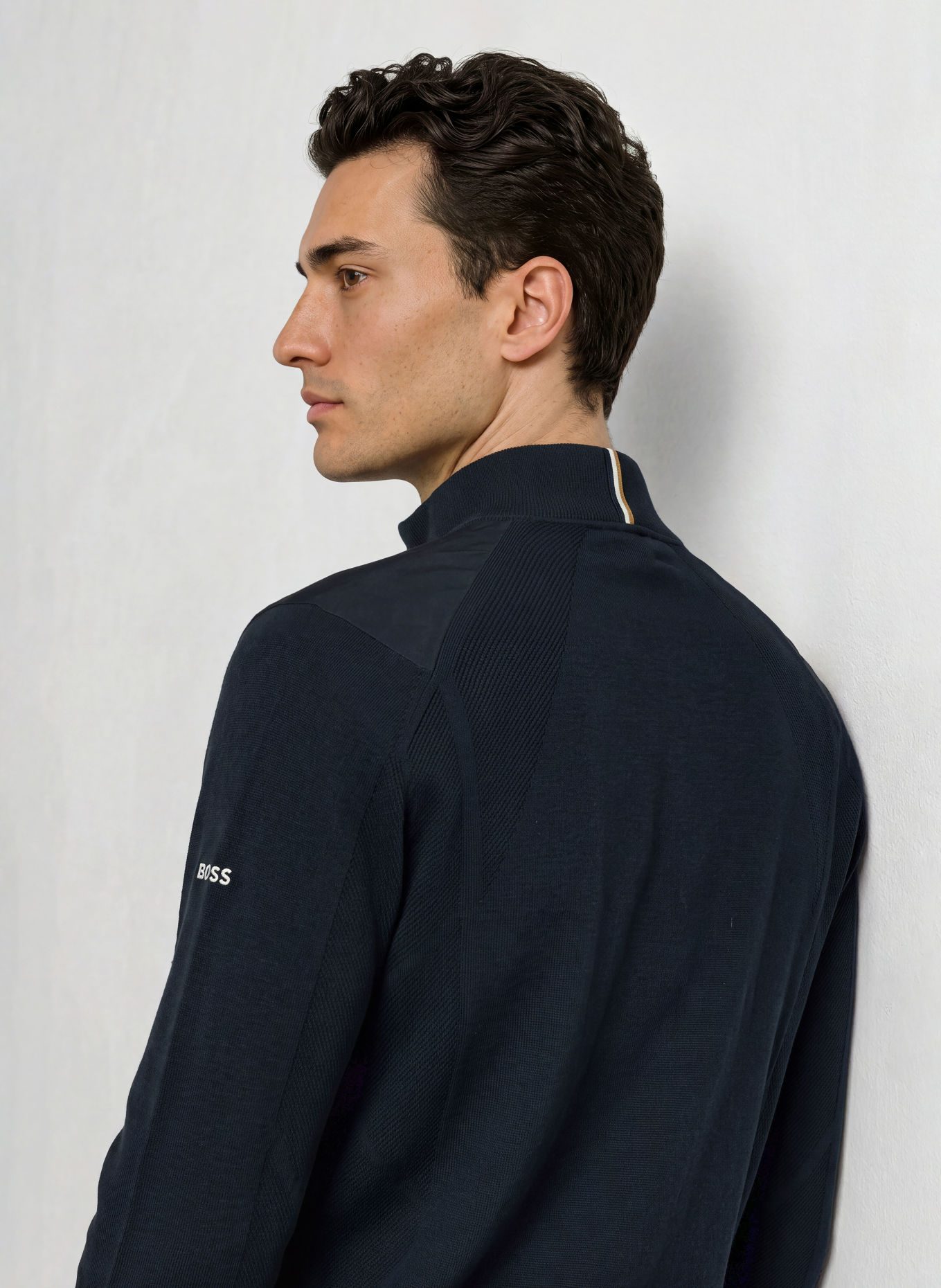 BOSS Half-zip sweater RANK: DARK BLUE
