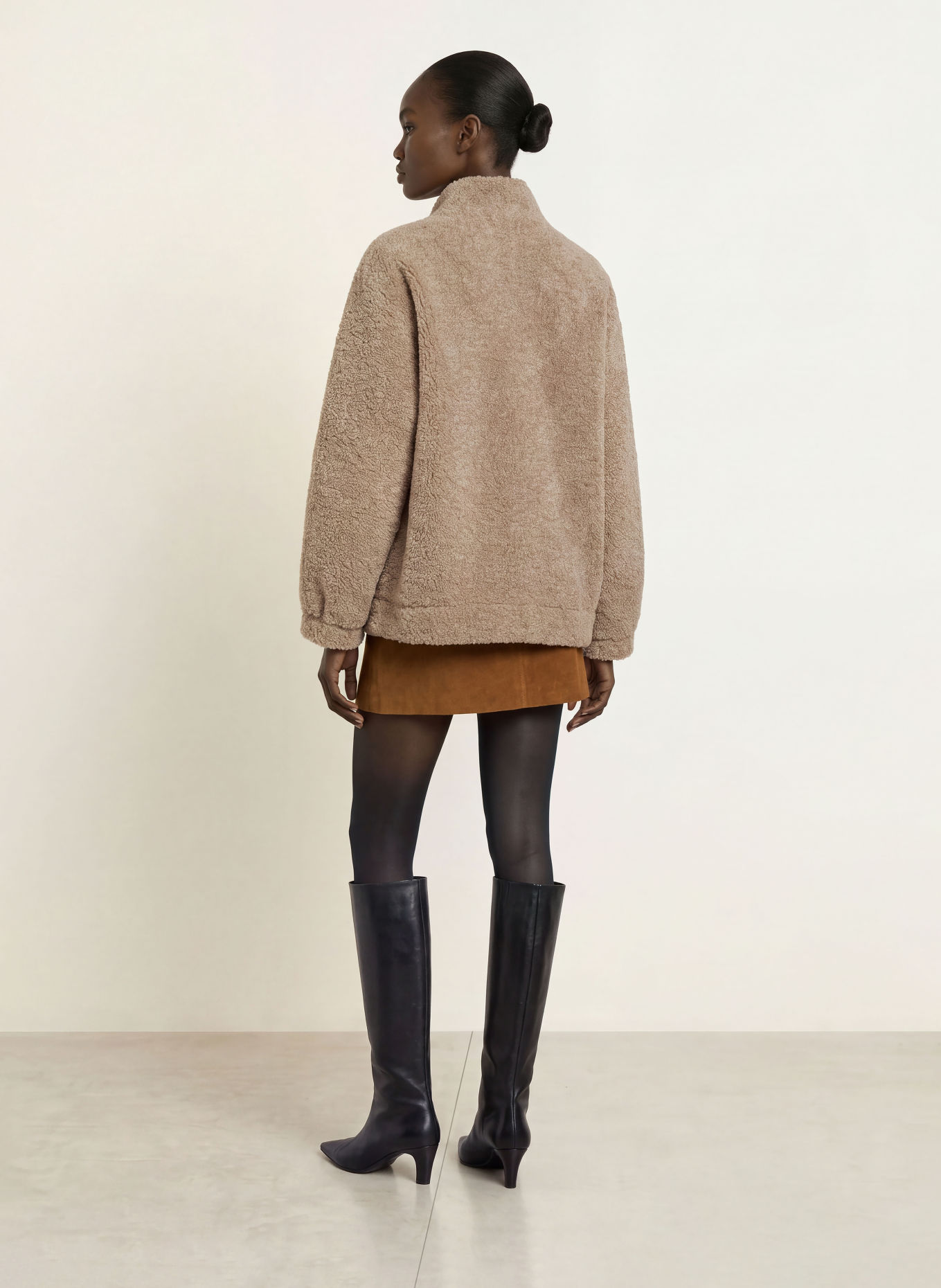 ottod'ame Plush Jacket: LIGHT BROWN