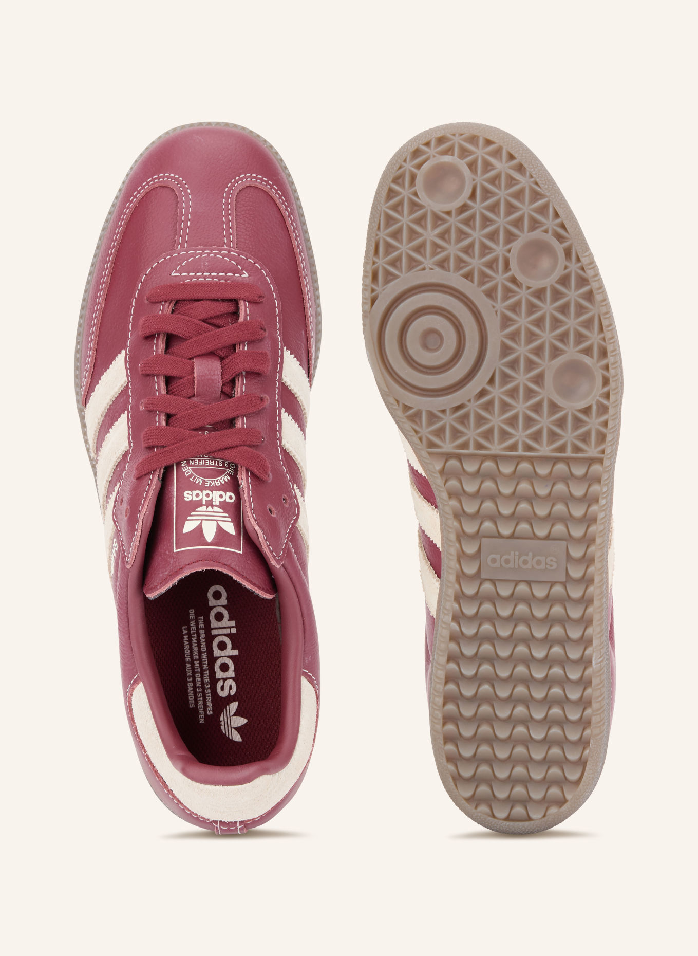 adidas Originals Sneakersy SAMBA OG: TMAVĚ ČERVENÁ / REŽNÁ