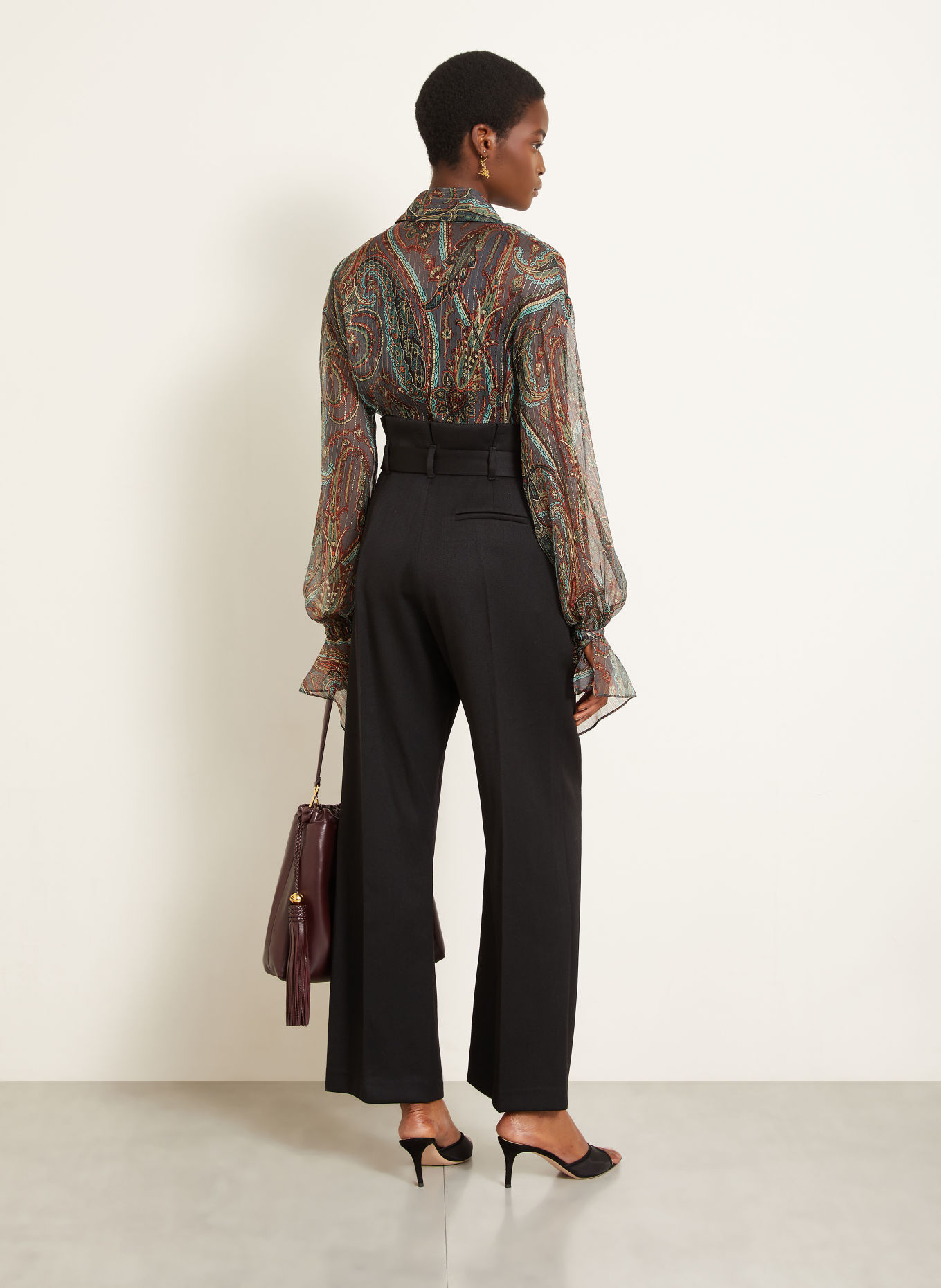 ETRO Pantaloni cu talie înaltă: NEGRU