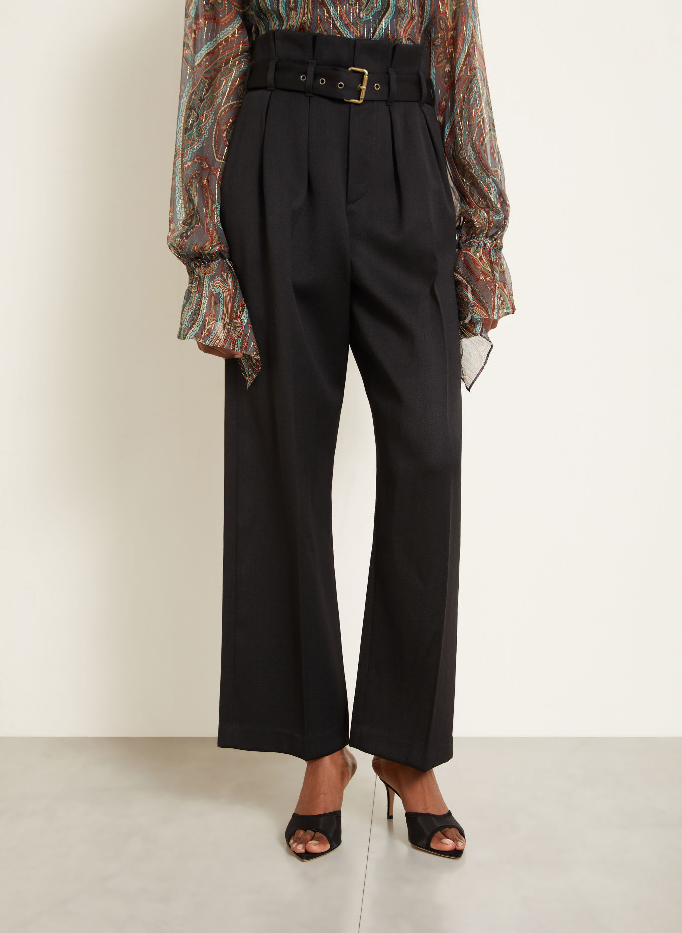 ETRO Pantaloni cu talie înaltă: NEGRU