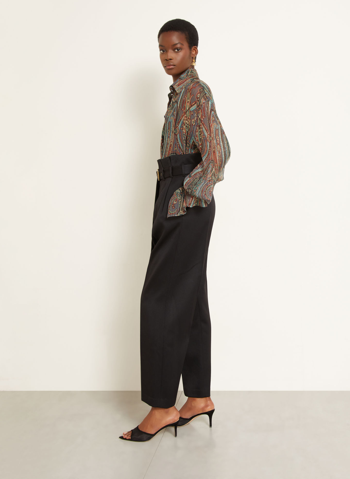 ETRO Pantaloni cu talie înaltă: NEGRU