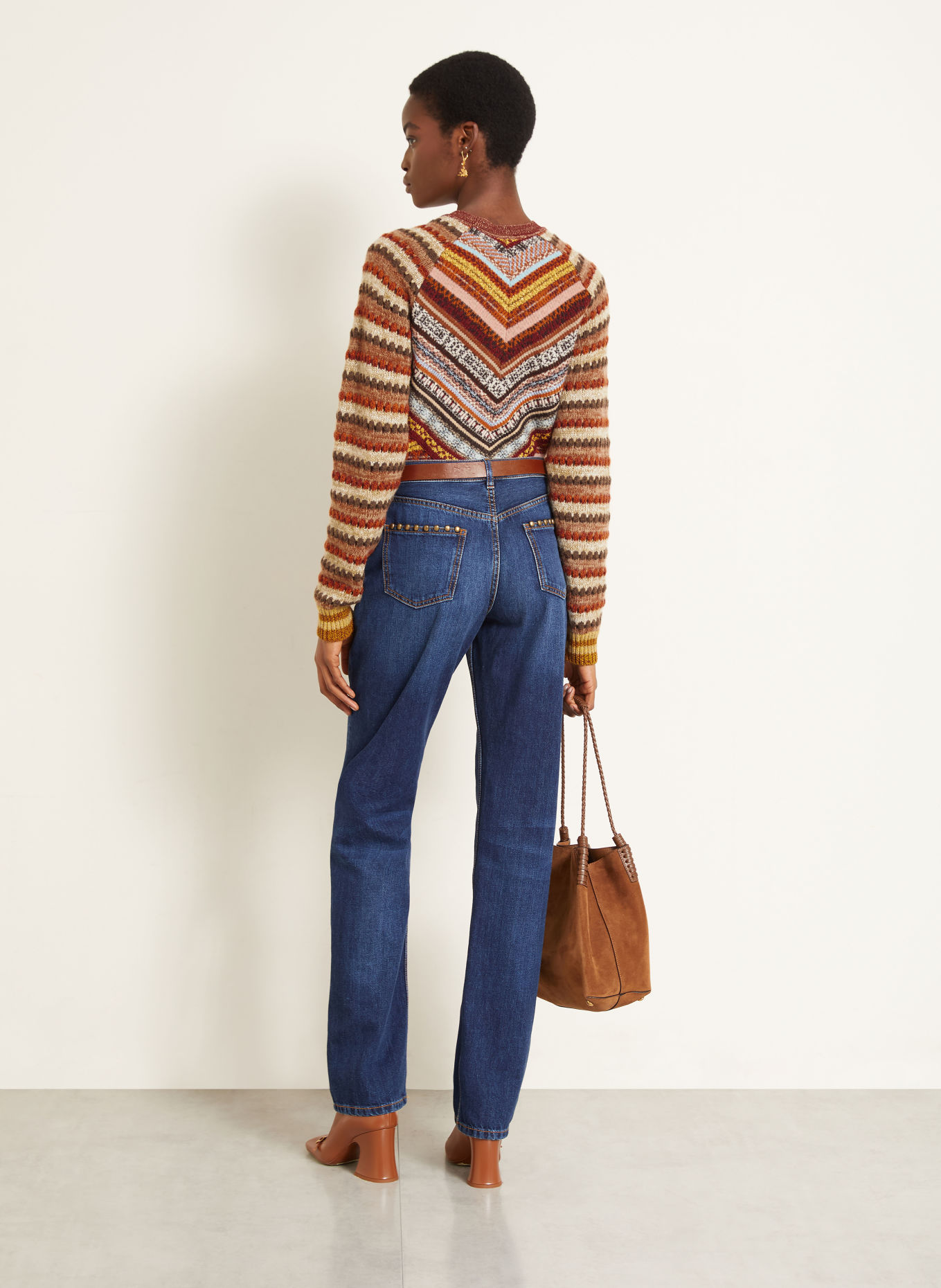 ETRO Sweater with glitter yarn: DARK RED / YELLOW / LIGHT BLUE