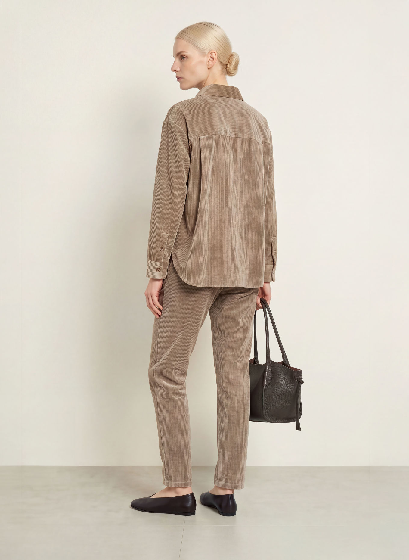 CINQUE CITARI corduroy shirt blouse: GRAY