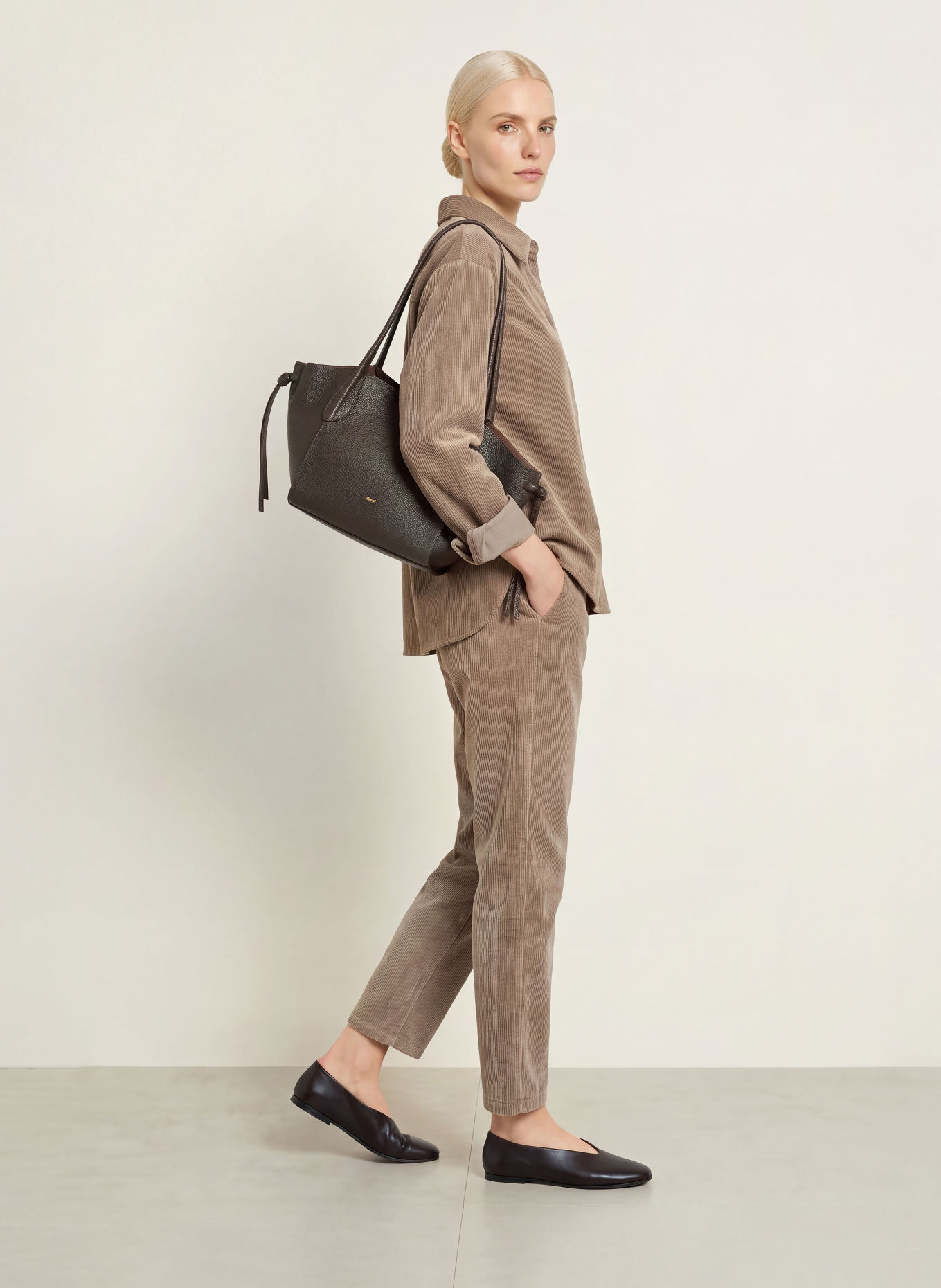 CINQUE CITARI corduroy shirt blouse: GRAY