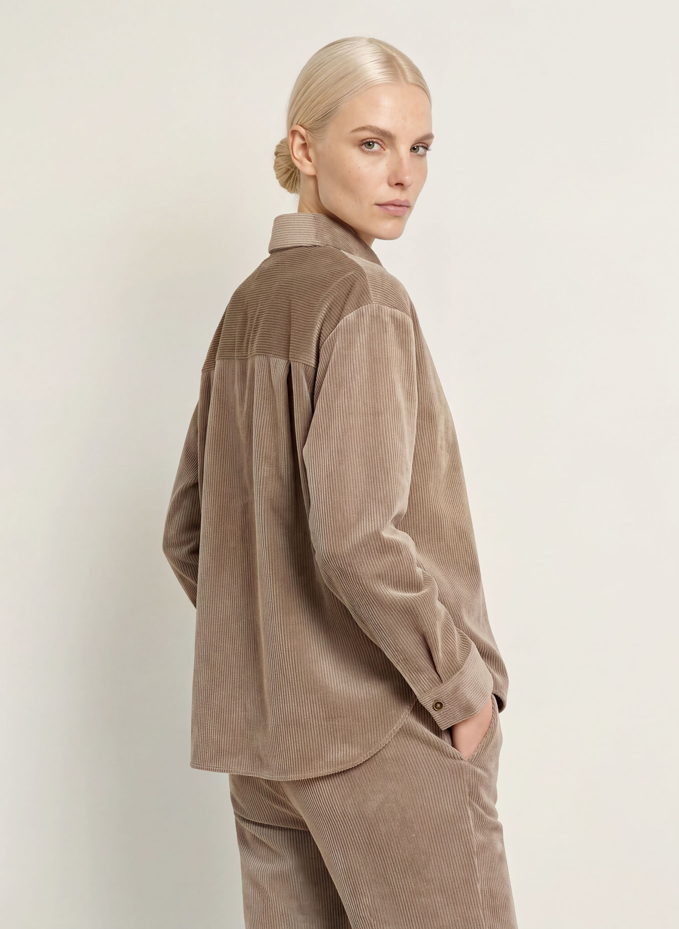 CINQUE CITARI corduroy shirt blouse: GRAY