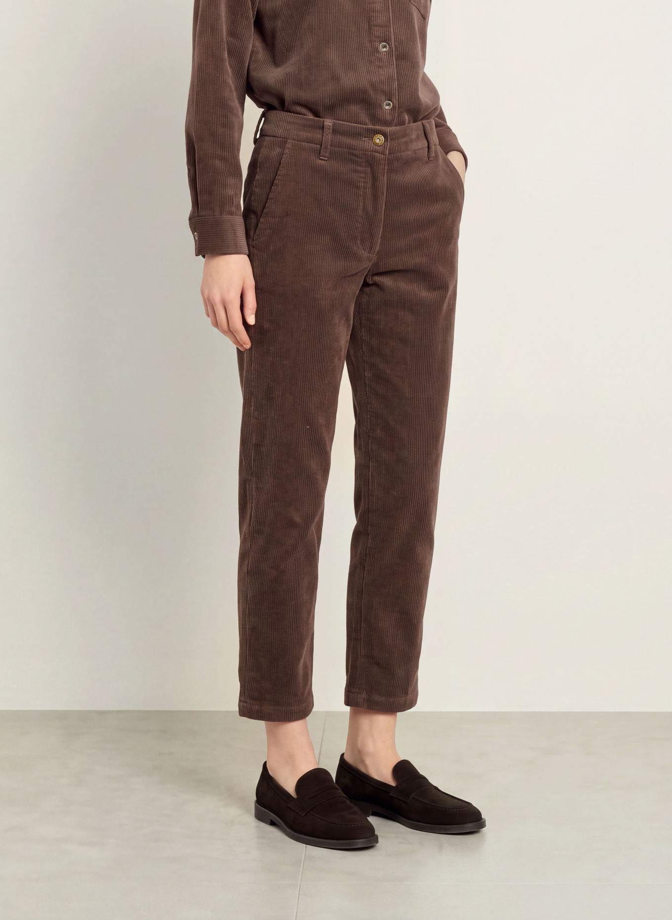 CINQUE Cordbroek CISLYO: MARRON FONCÉ