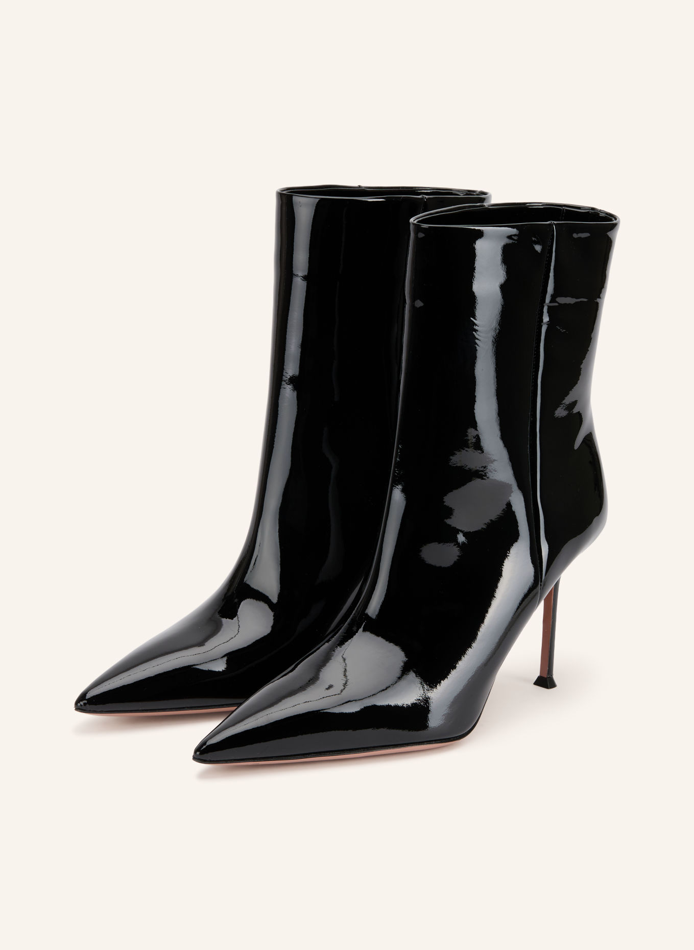 AQUAZZURA HARPER Patent leather ankle boots: BLACK