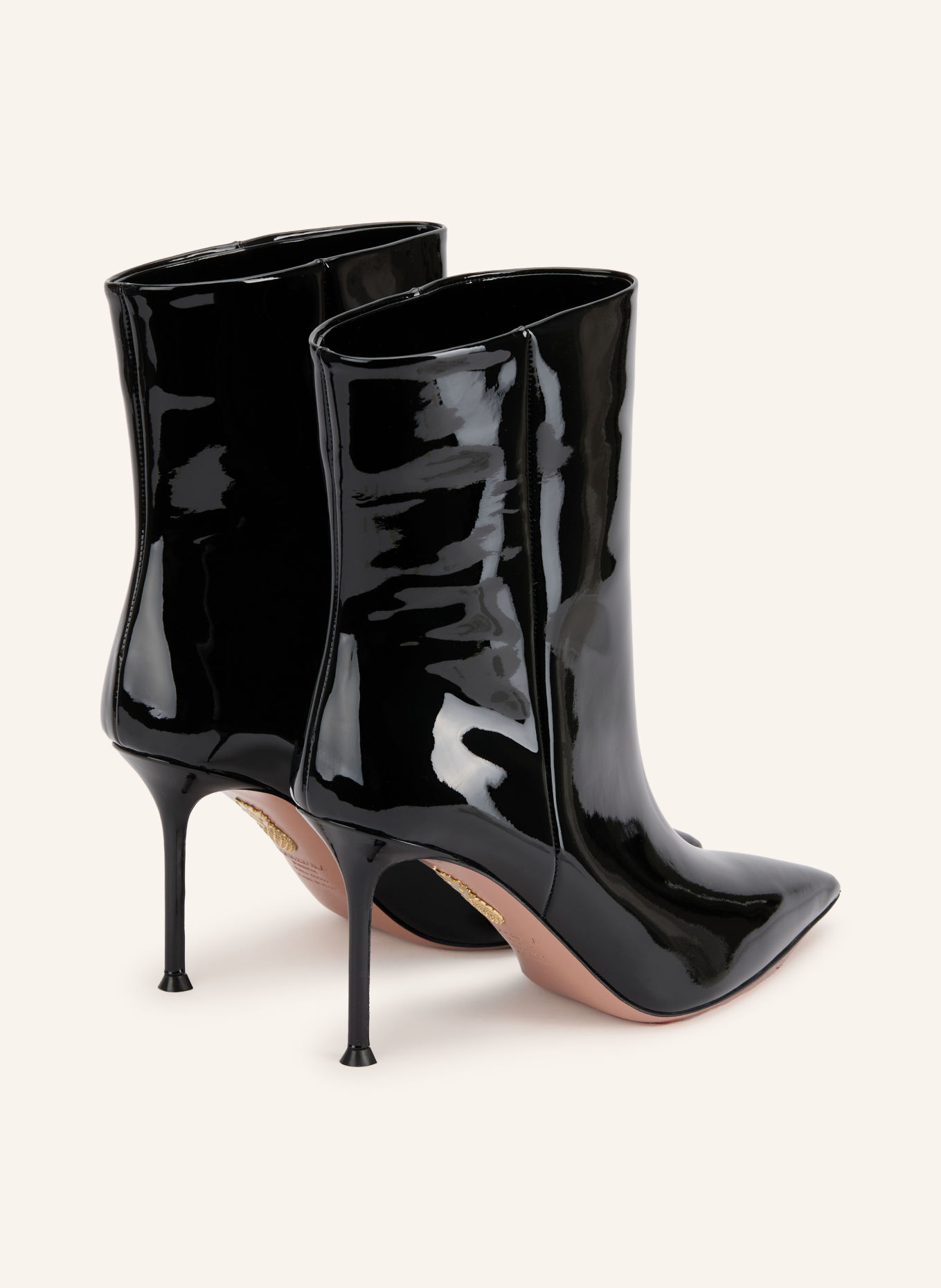 AQUAZZURA HARPER Patent leather ankle boots: BLACK