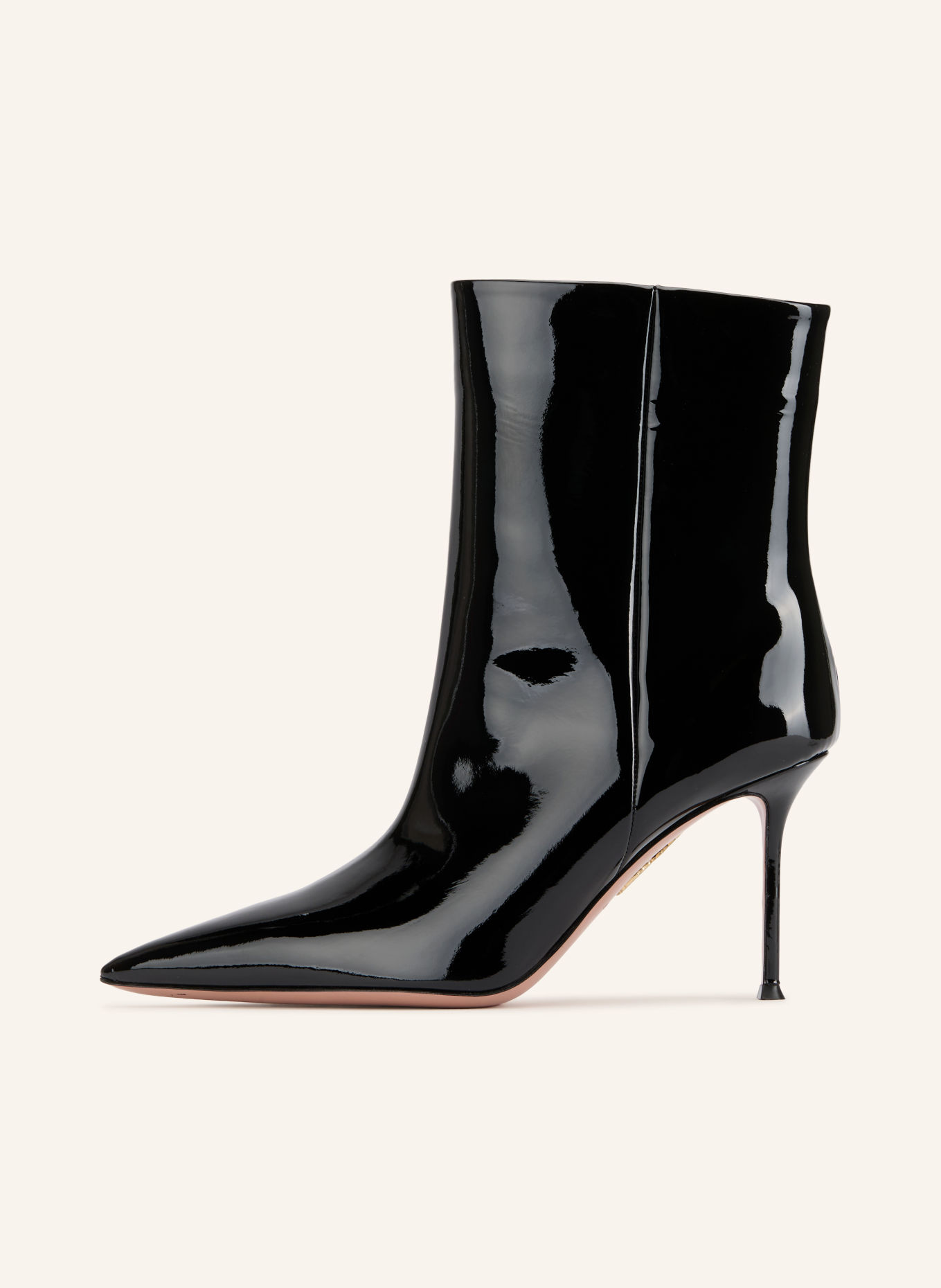 AQUAZZURA HARPER Patent leather ankle boots: BLACK