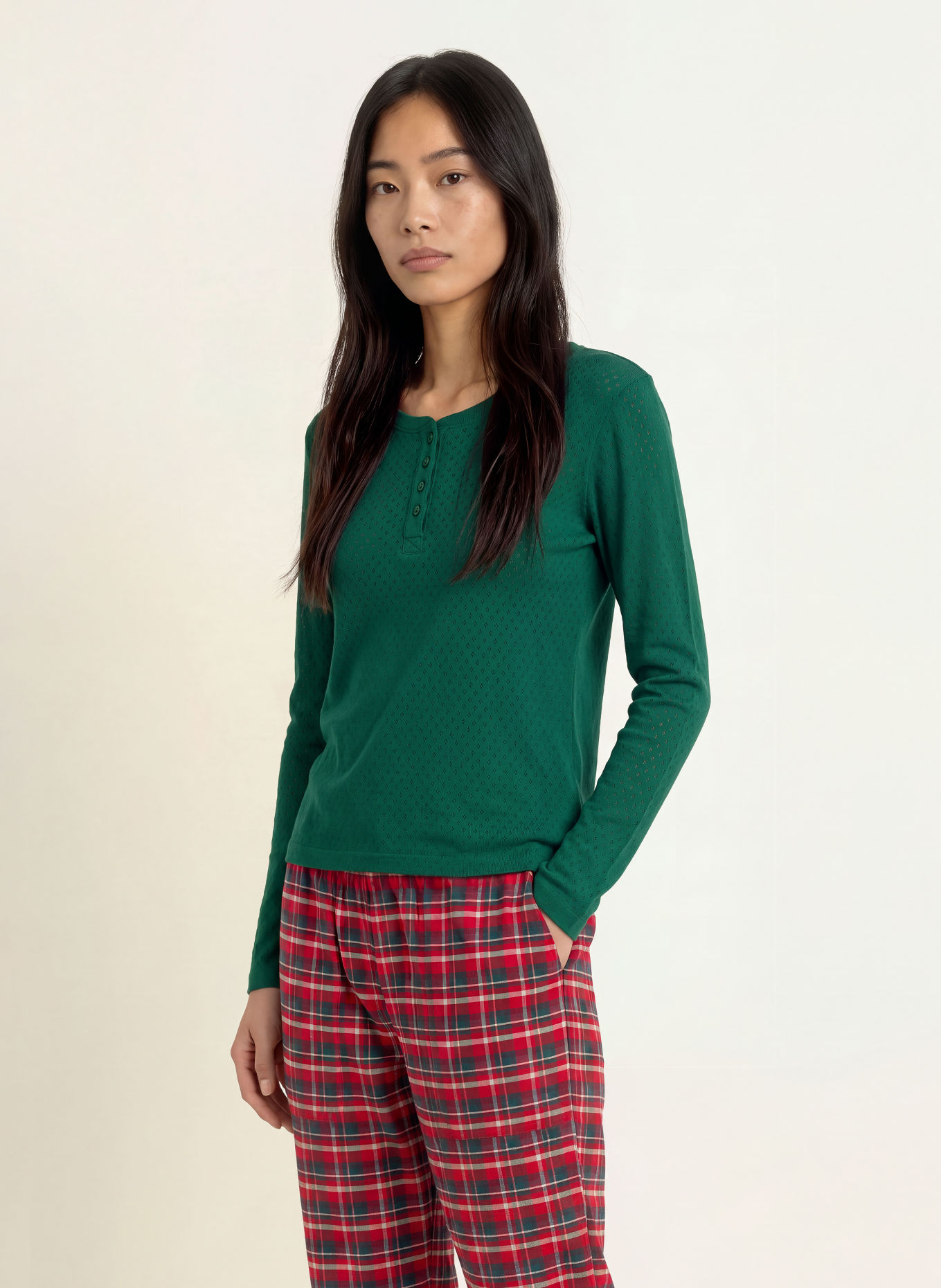 JOCKEY Schlafshirt PURE COTTON: DUNKELGRÜN