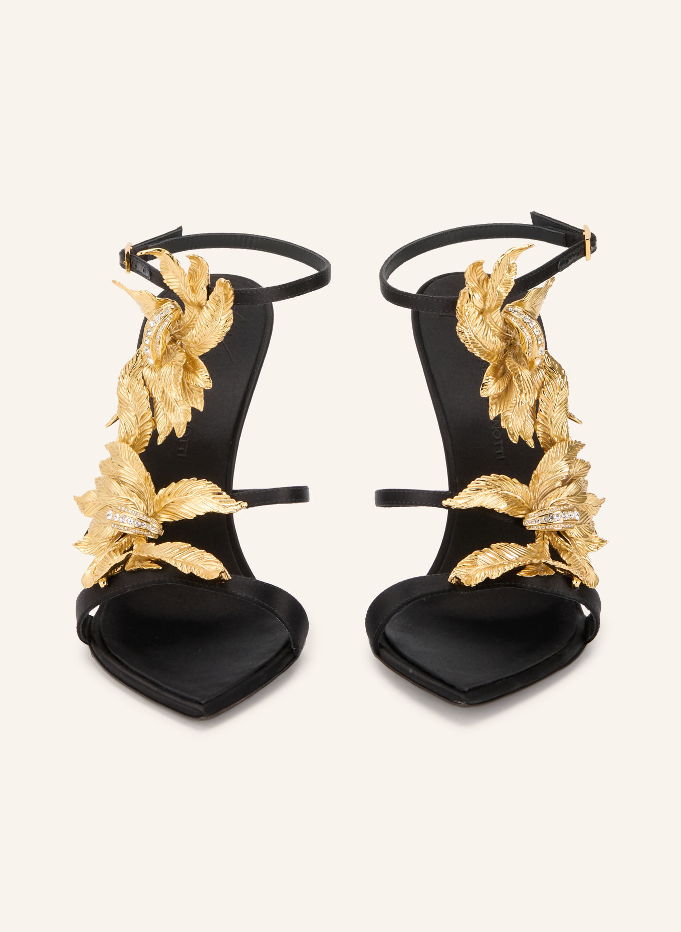 GIUSEPPE ZANOTTI DESIGN Slingpumps INCANTO mit Schmucksteinen: SCHWARZ / GOLD