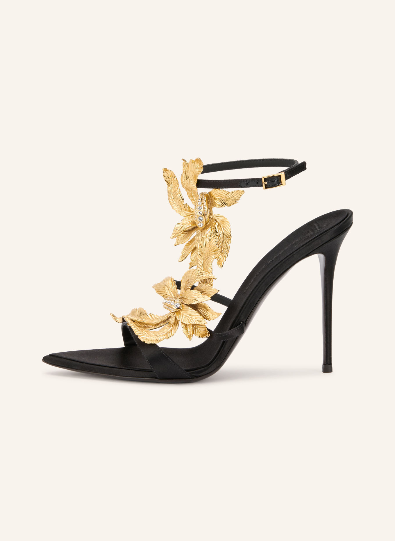 GIUSEPPE ZANOTTI DESIGN Slingpumps INCANTO mit Schmucksteinen: SCHWARZ / GOLD