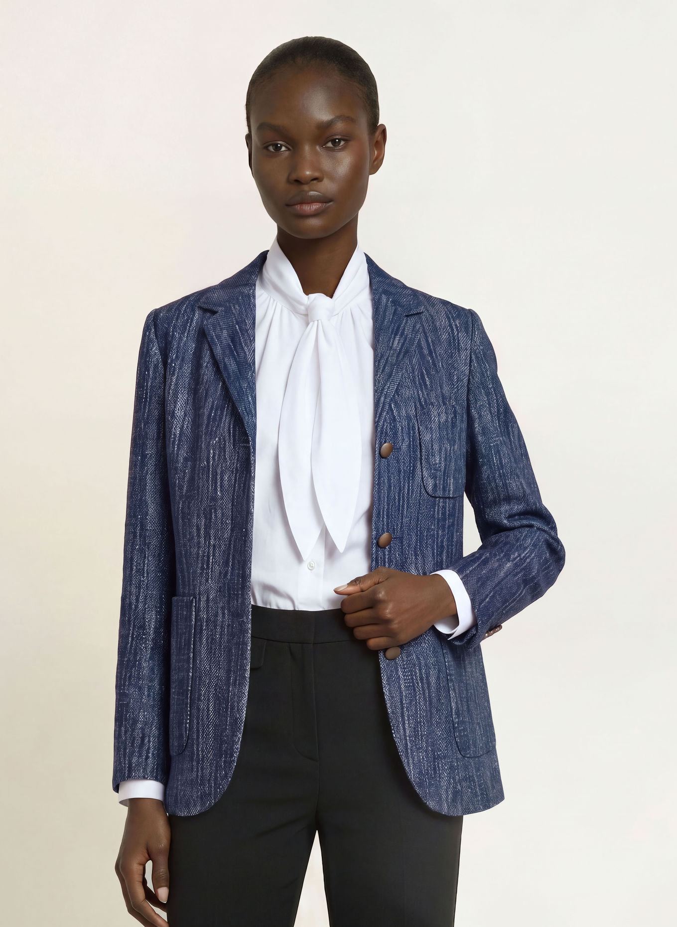 CIRCOLO 1901 Blazer cu aspect de denim: ALBASTRU ÎNCHIS