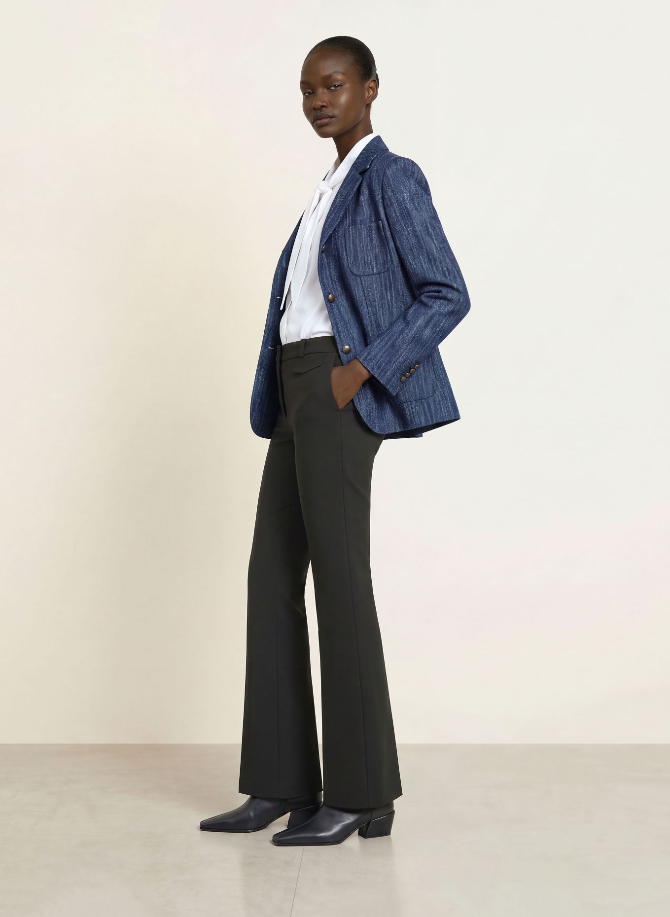 CIRCOLO 1901 Blazer cu aspect de denim: ALBASTRU ÎNCHIS