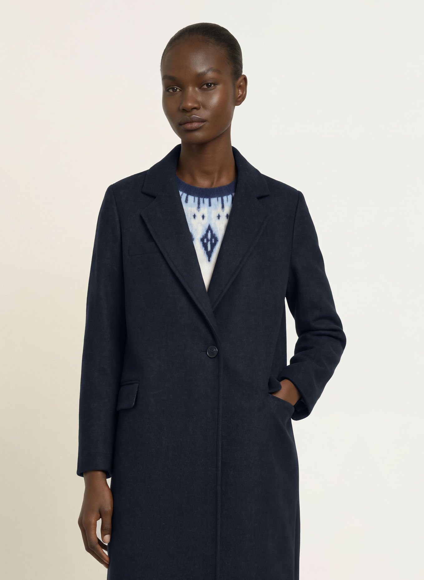 CIRCOLO 1901 Wool coat: DARK BLUE