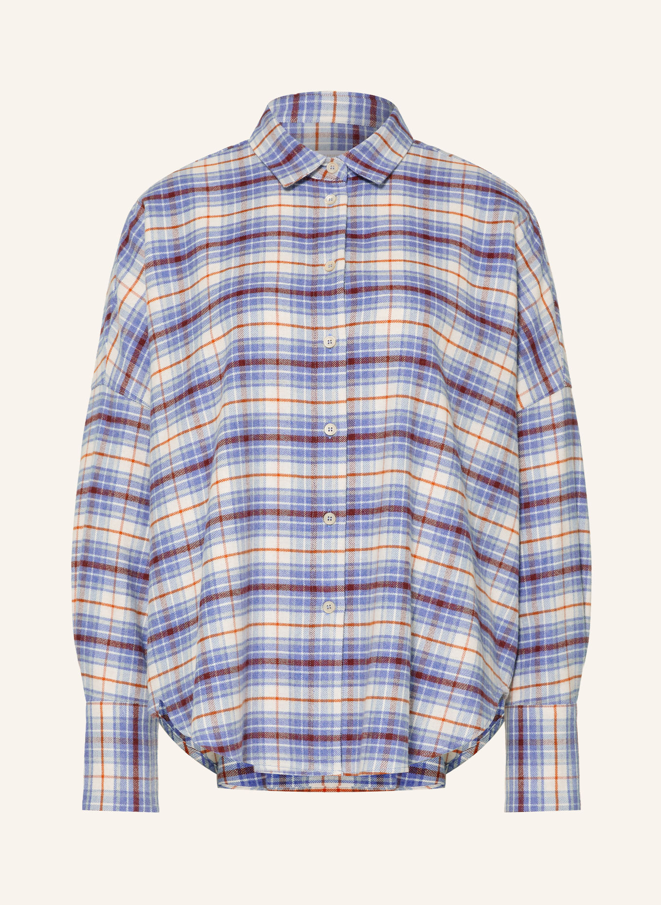 ROBERT FRIEDMAN Chemisier oversize CARYL en flanelle: CRÈME / ROUGE / BLEU