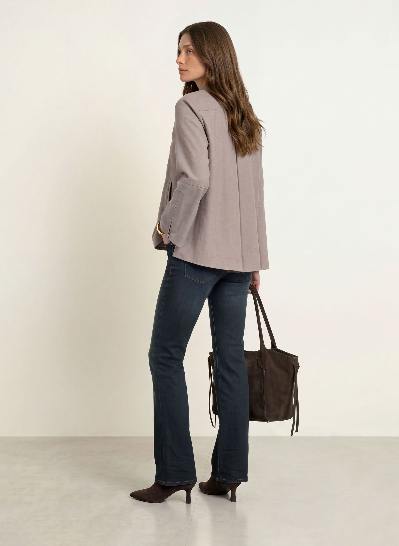 ROBERT FRIEDMAN Flanellblus ZOE: TAUPE