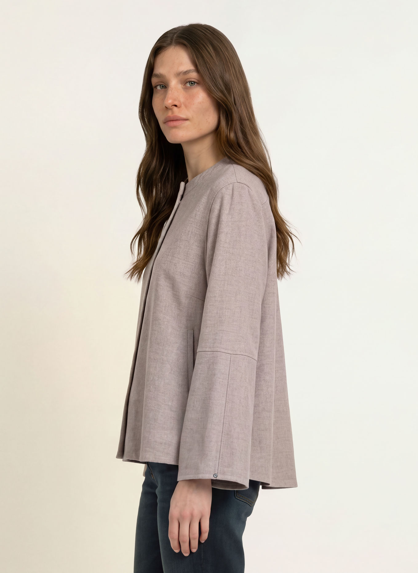 ROBERT FRIEDMAN Flanellblus ZOE: TAUPE