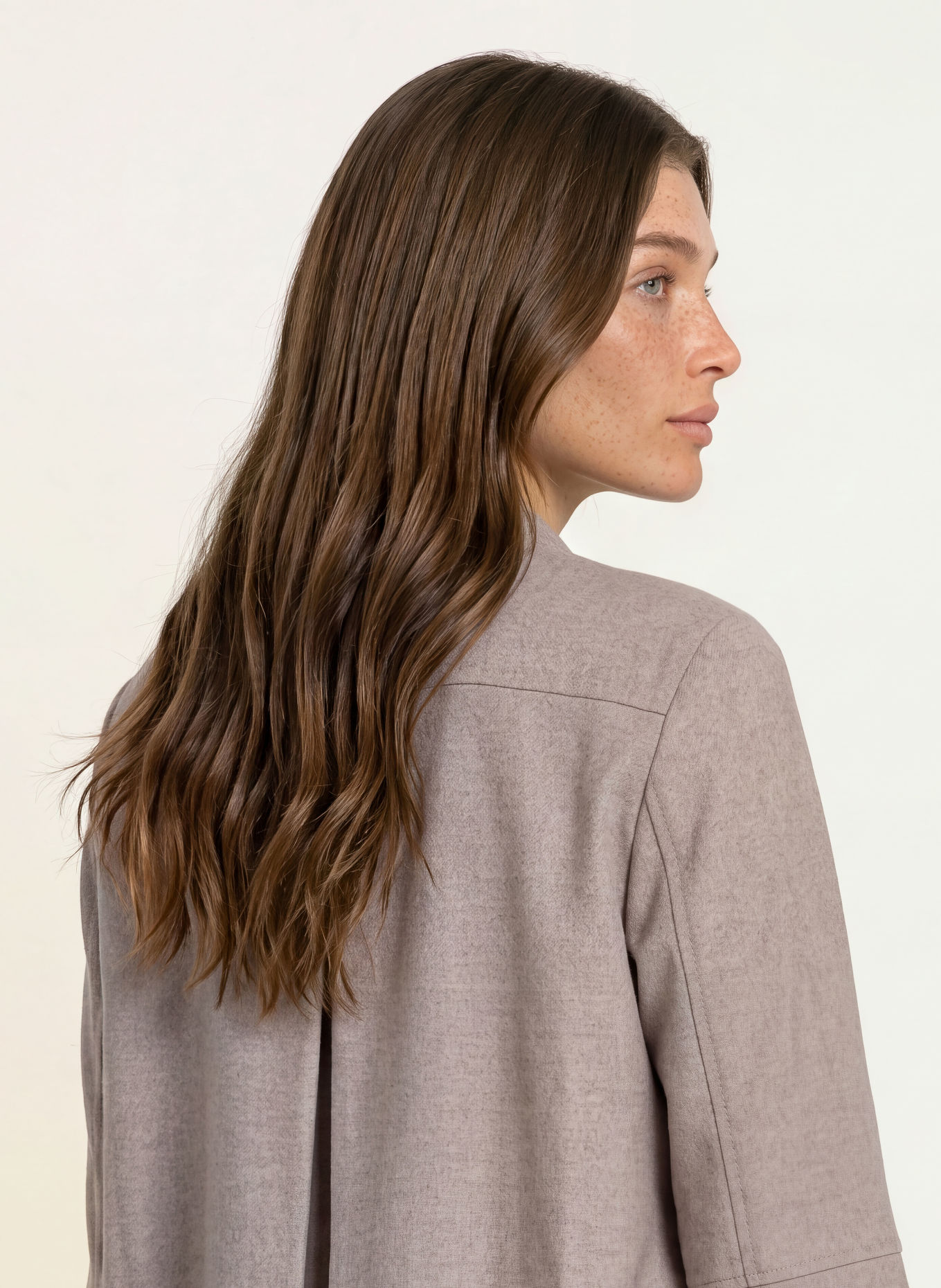 ROBERT FRIEDMAN Flanellblus ZOE: TAUPE