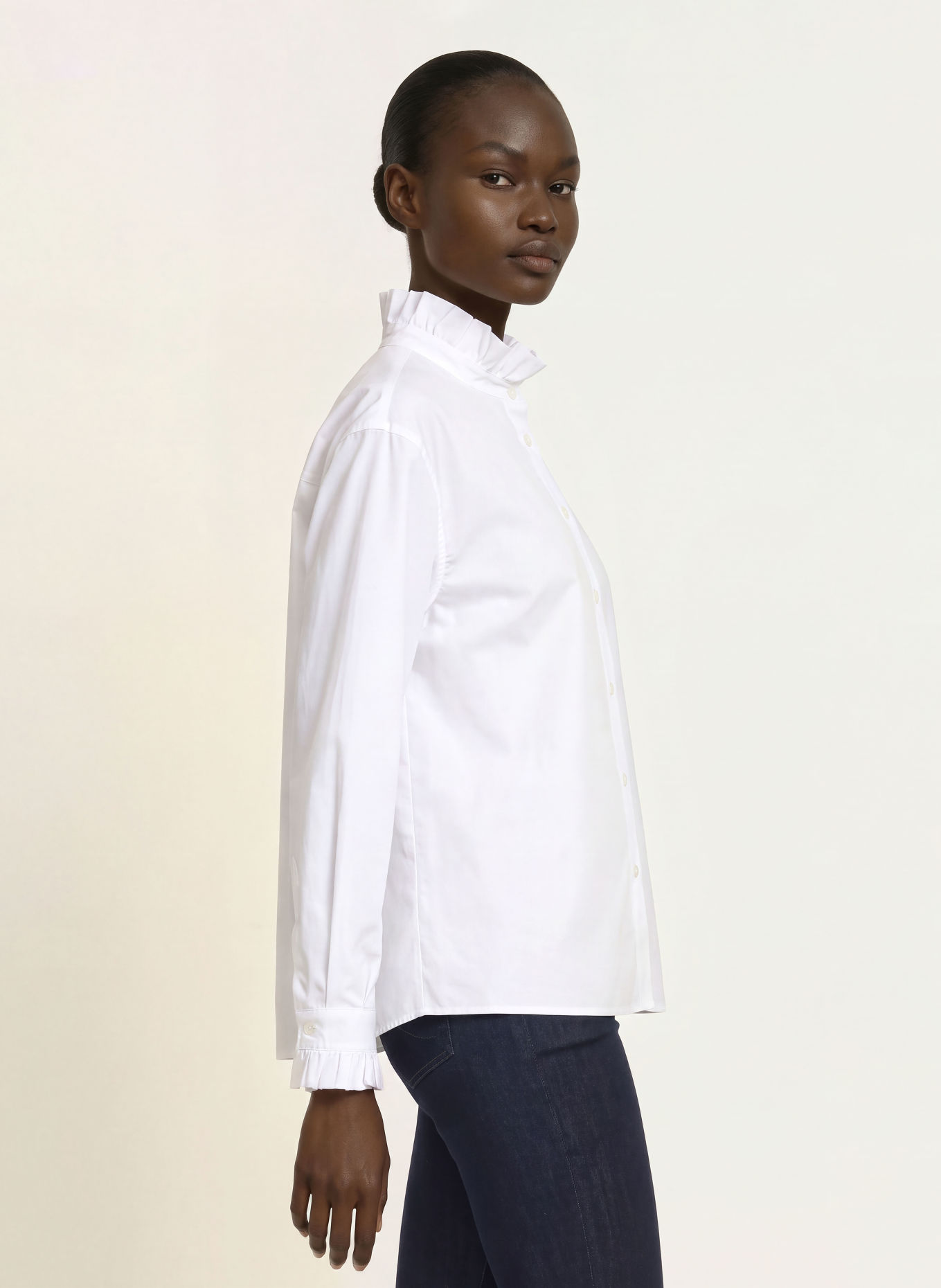 ROBERT FRIEDMAN Blus med volanger: VIT