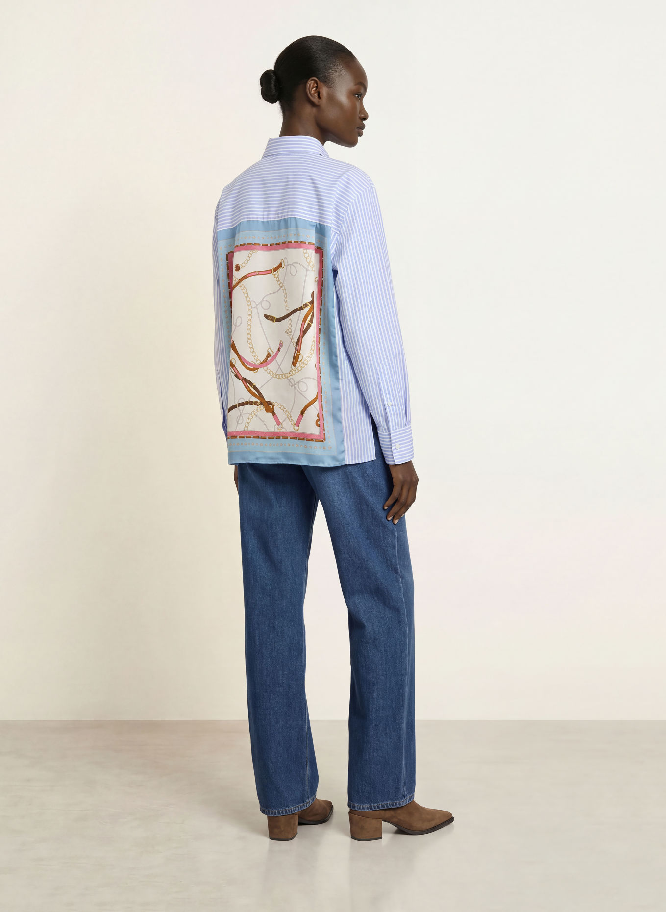 ROBERT FRIEDMAN RESY Shirt blouse: WHITE / LIGHT BLUE