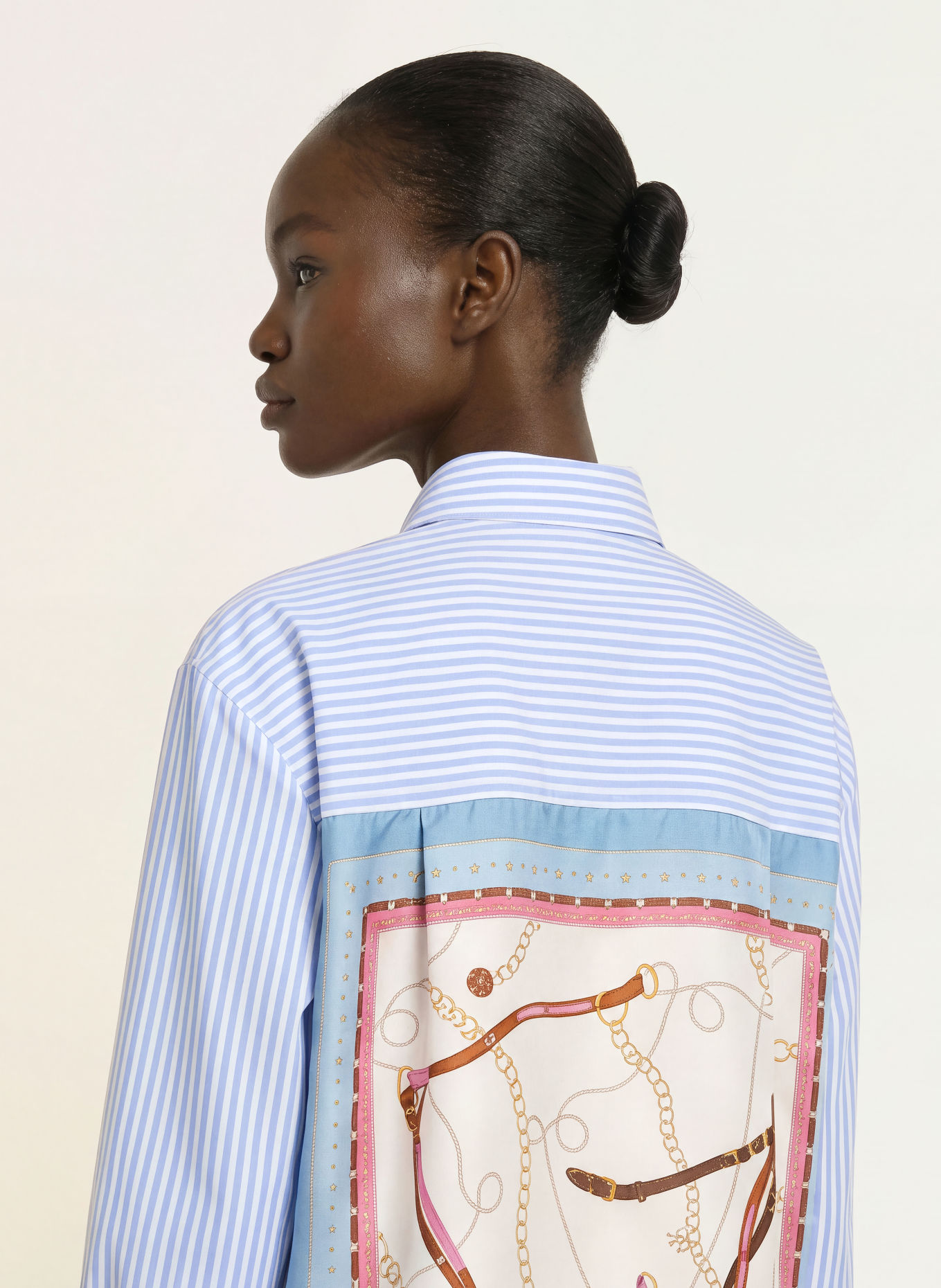 ROBERT FRIEDMAN RESY Shirt blouse: WHITE / LIGHT BLUE