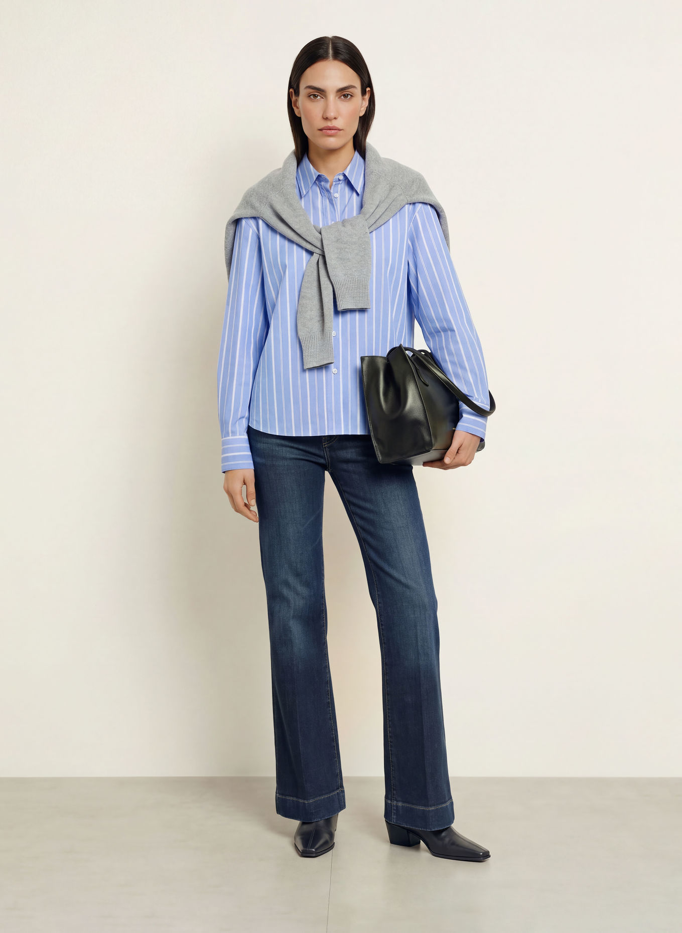 ROBERT FRIEDMAN Hemdbluse RENEE: HELLBLAU / WEISS