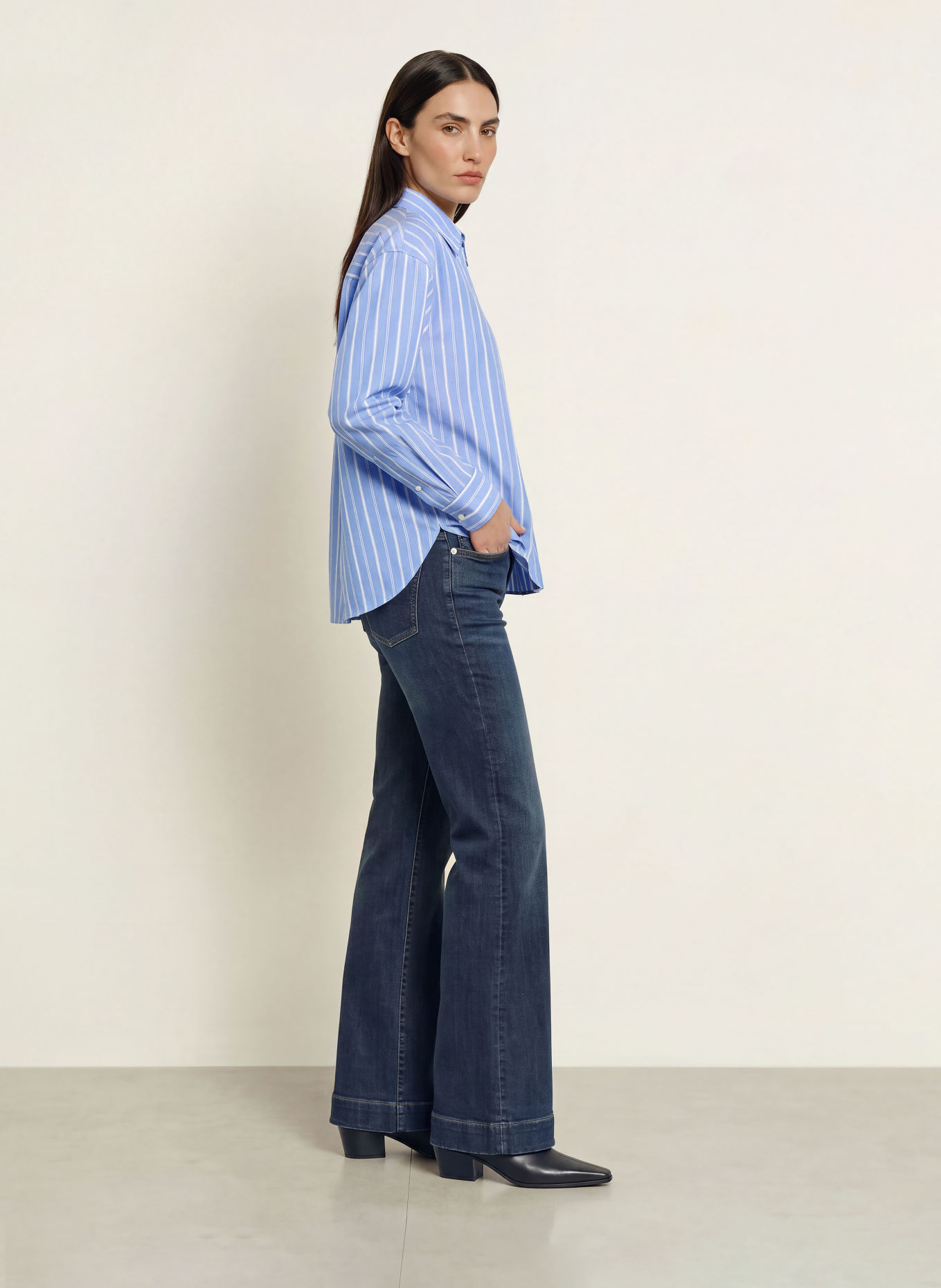 ROBERT FRIEDMAN Hemdbluse RENEE: HELLBLAU / WEISS