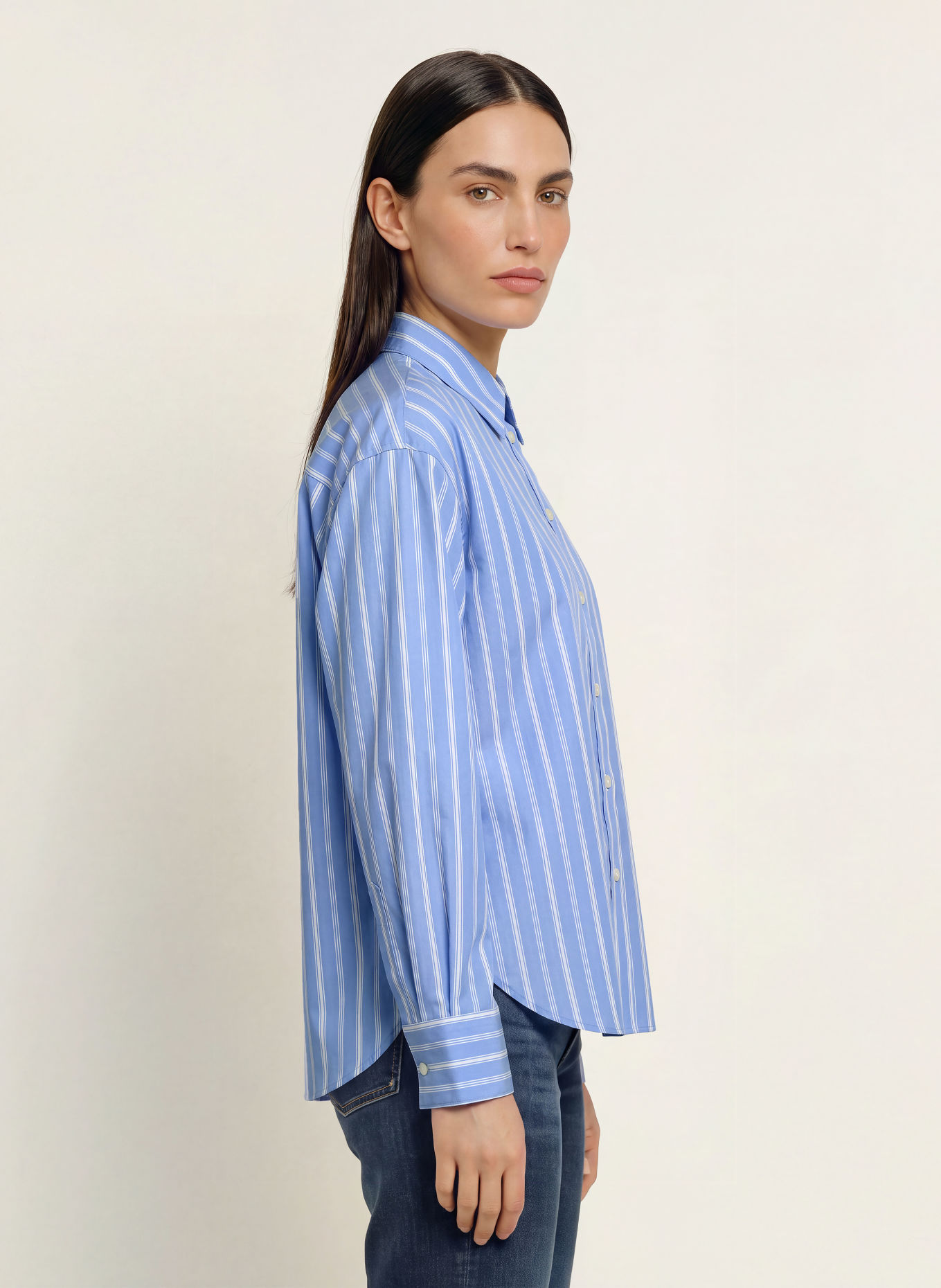 ROBERT FRIEDMAN Hemdbluse RENEE: HELLBLAU / WEISS