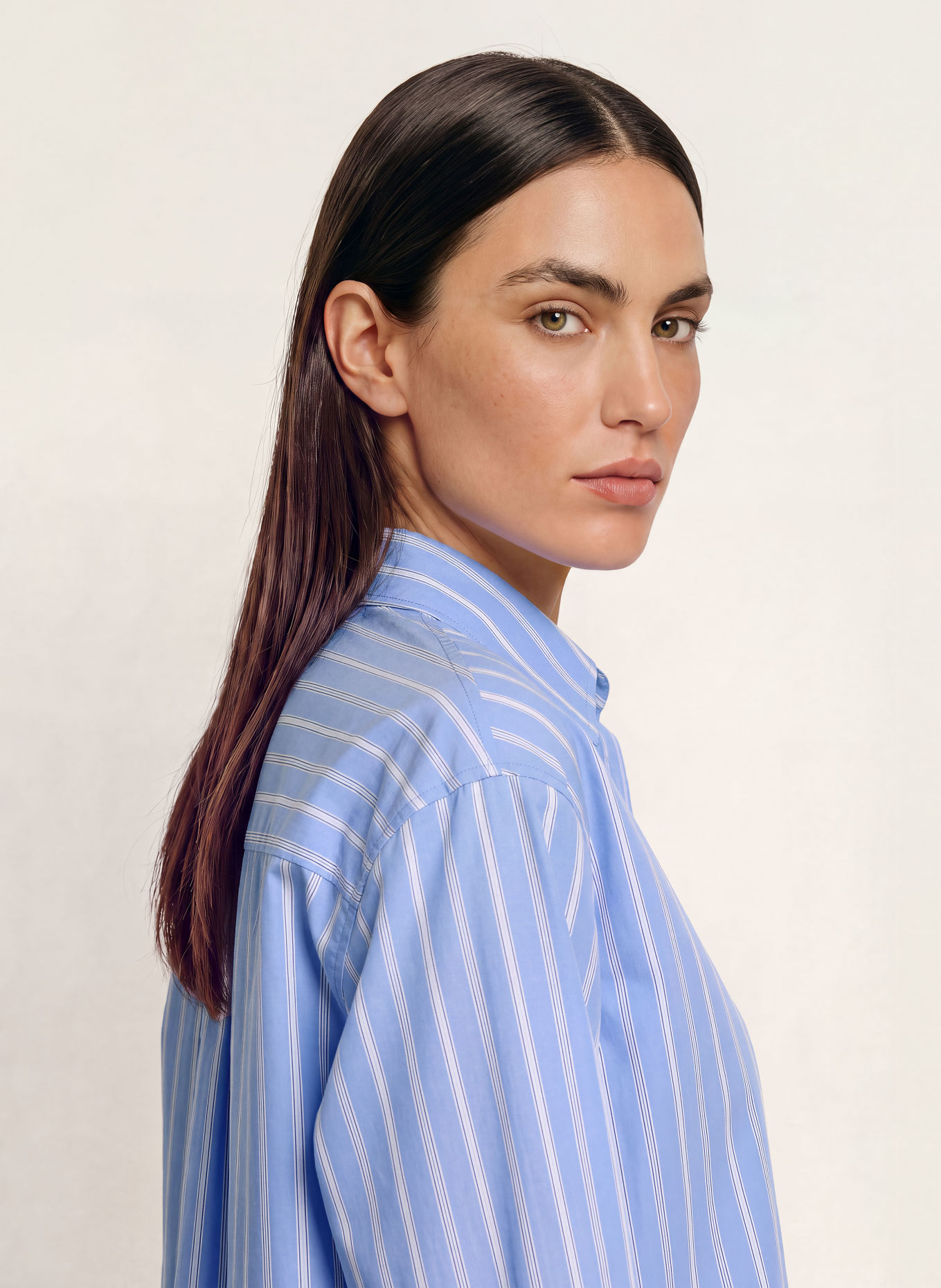 ROBERT FRIEDMAN Hemdbluse RENEE: HELLBLAU / WEISS